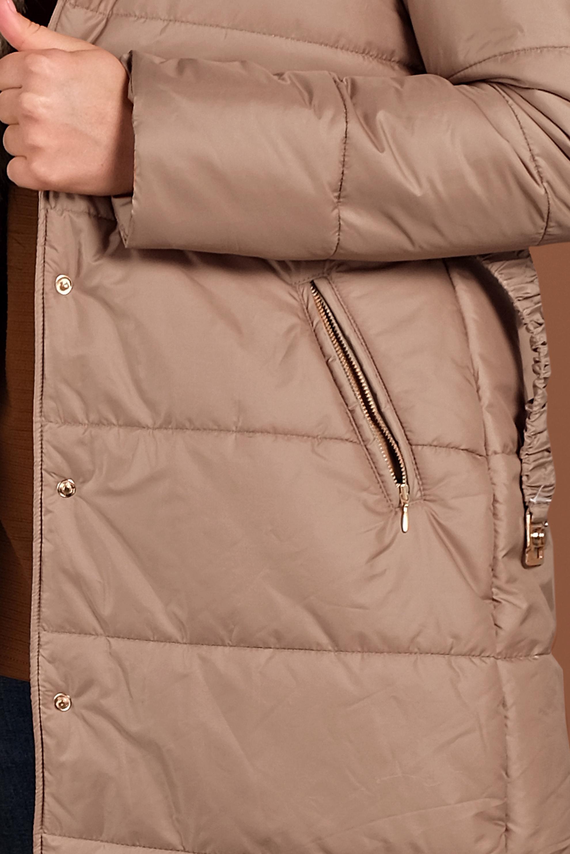 Tesettür giyim KAHVE KAPÜŞONLU ŞİŞME KABAN 90068