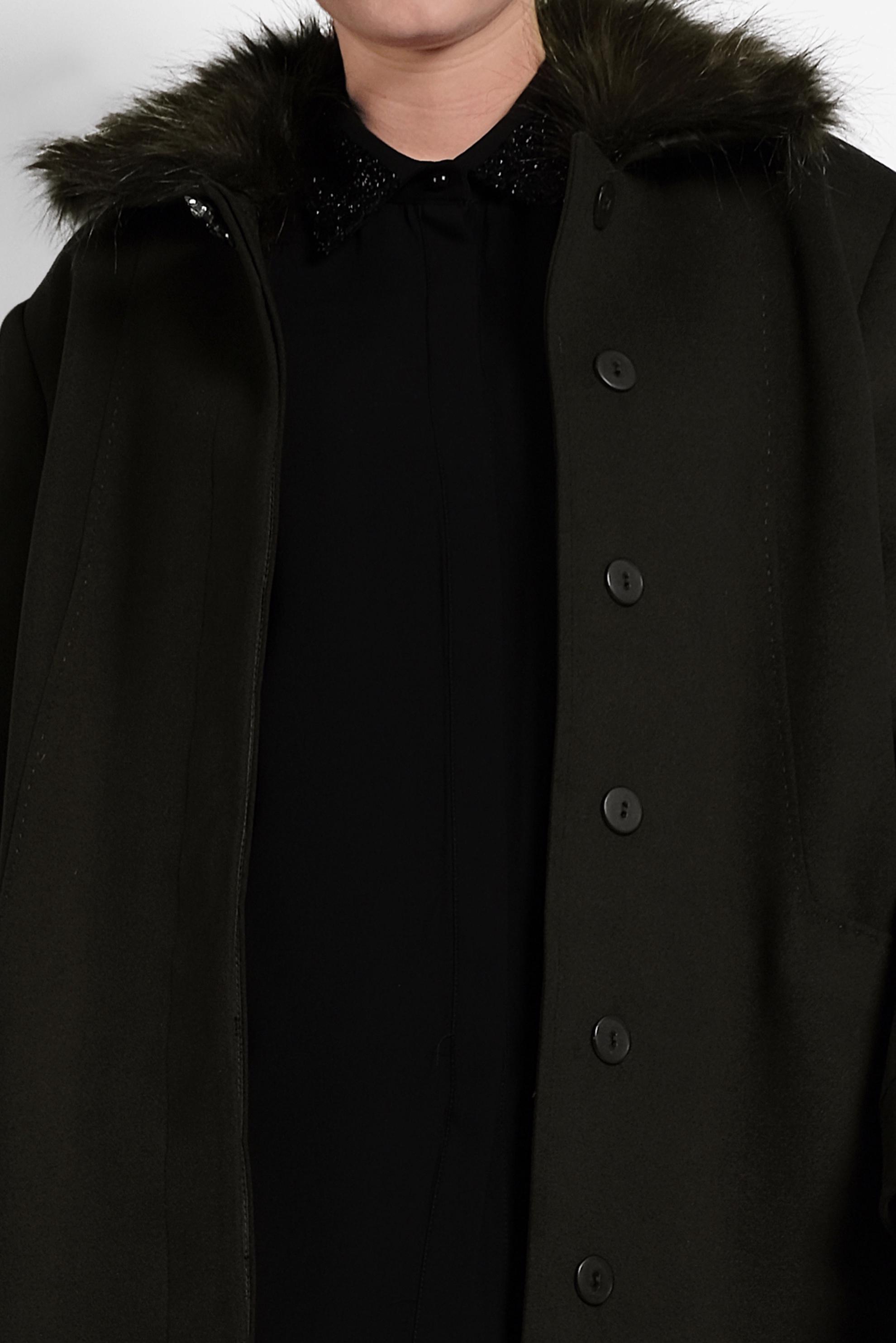 Vêtements hijab KAKI CABAN À COL FOURRURE 90070 