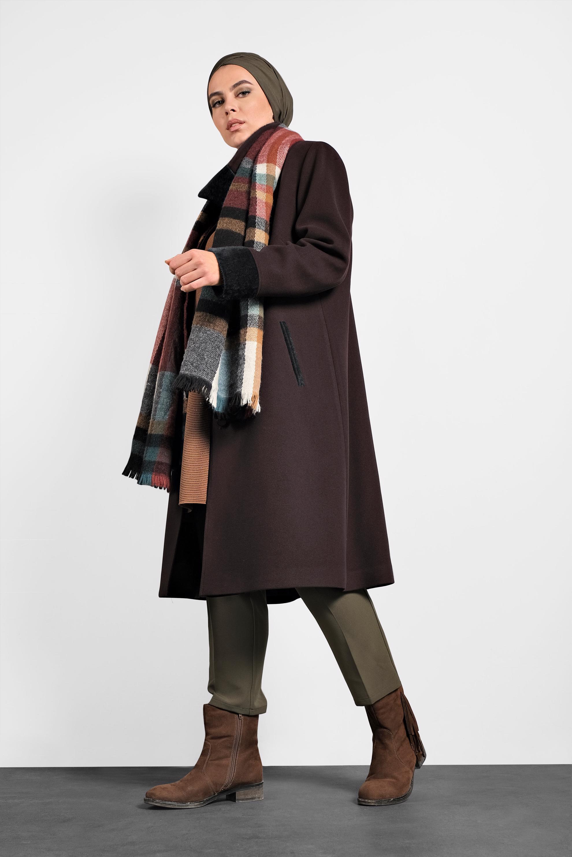 Tesettür giyim KAHVE KAŞE KABAN 90071 