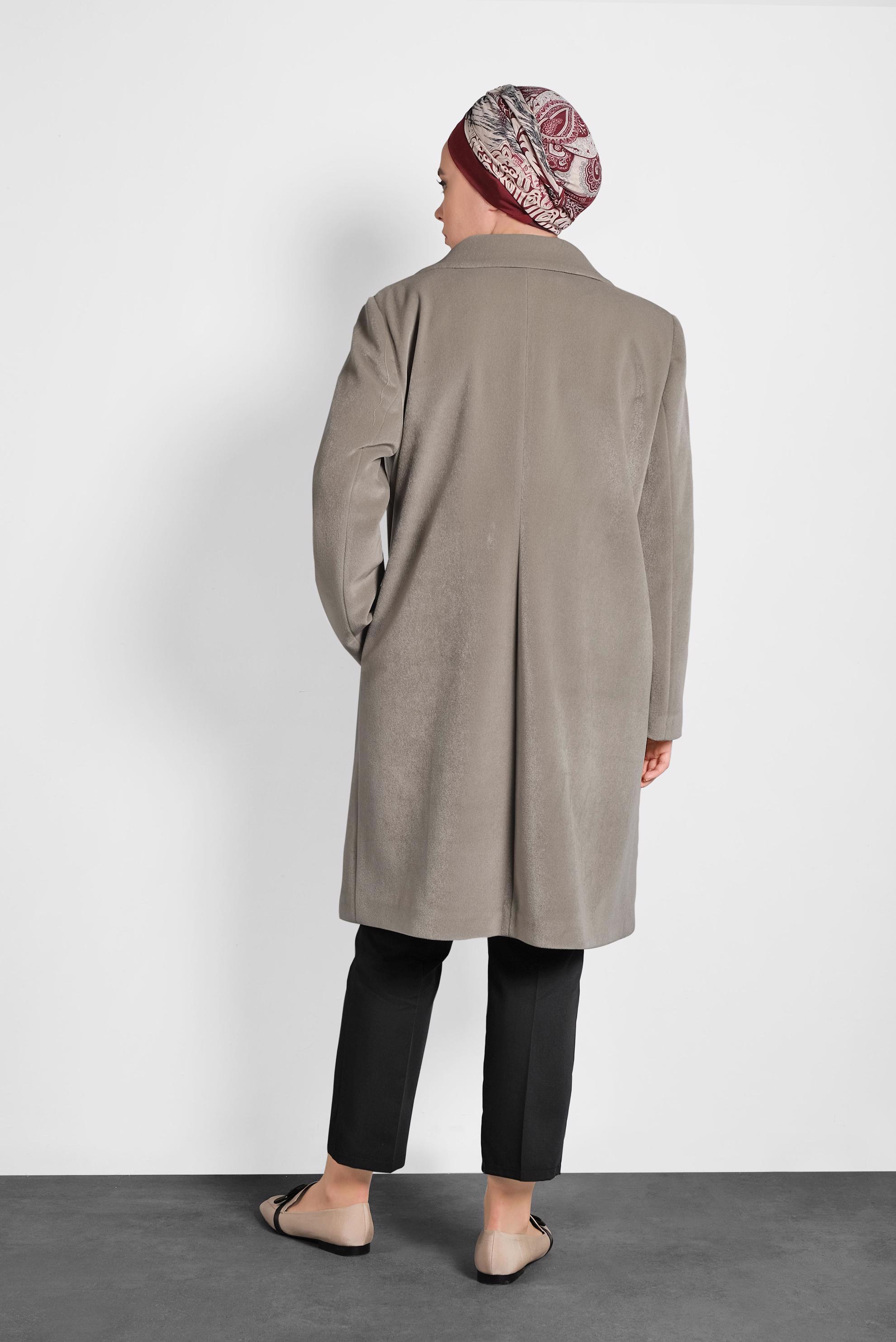 Vêtements hijab BEIGE CABAN À COL CLAUDINE 90088 