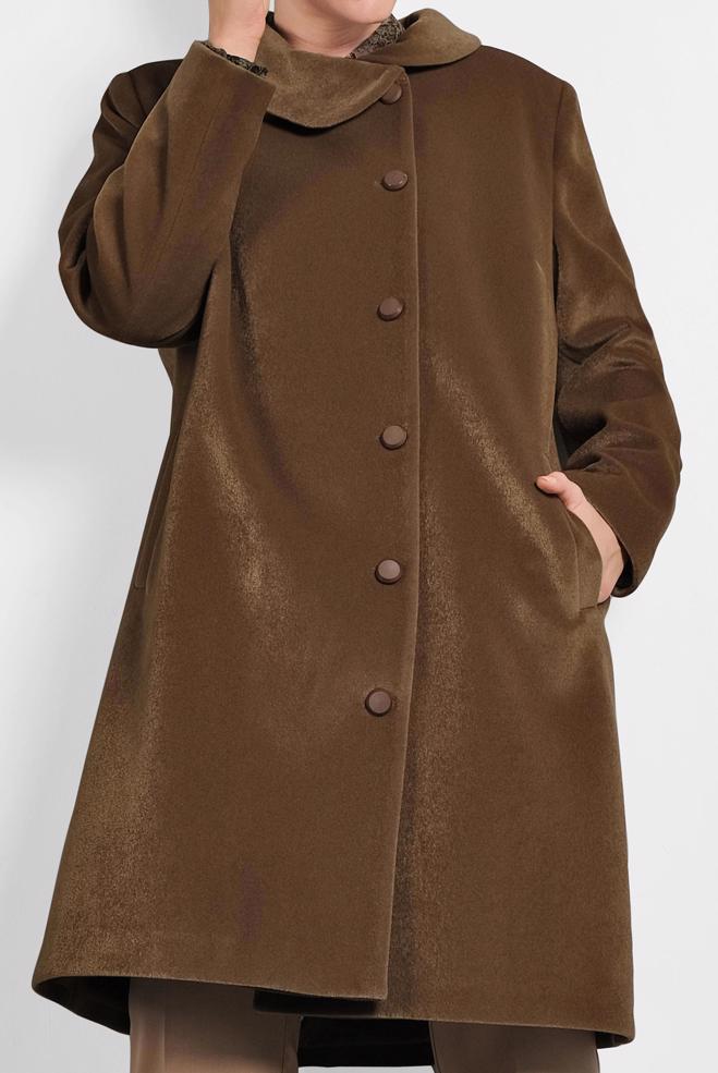 Vêtements hijab BRUN CABAN À COL CLAUDINE 90088  - ALVİNA