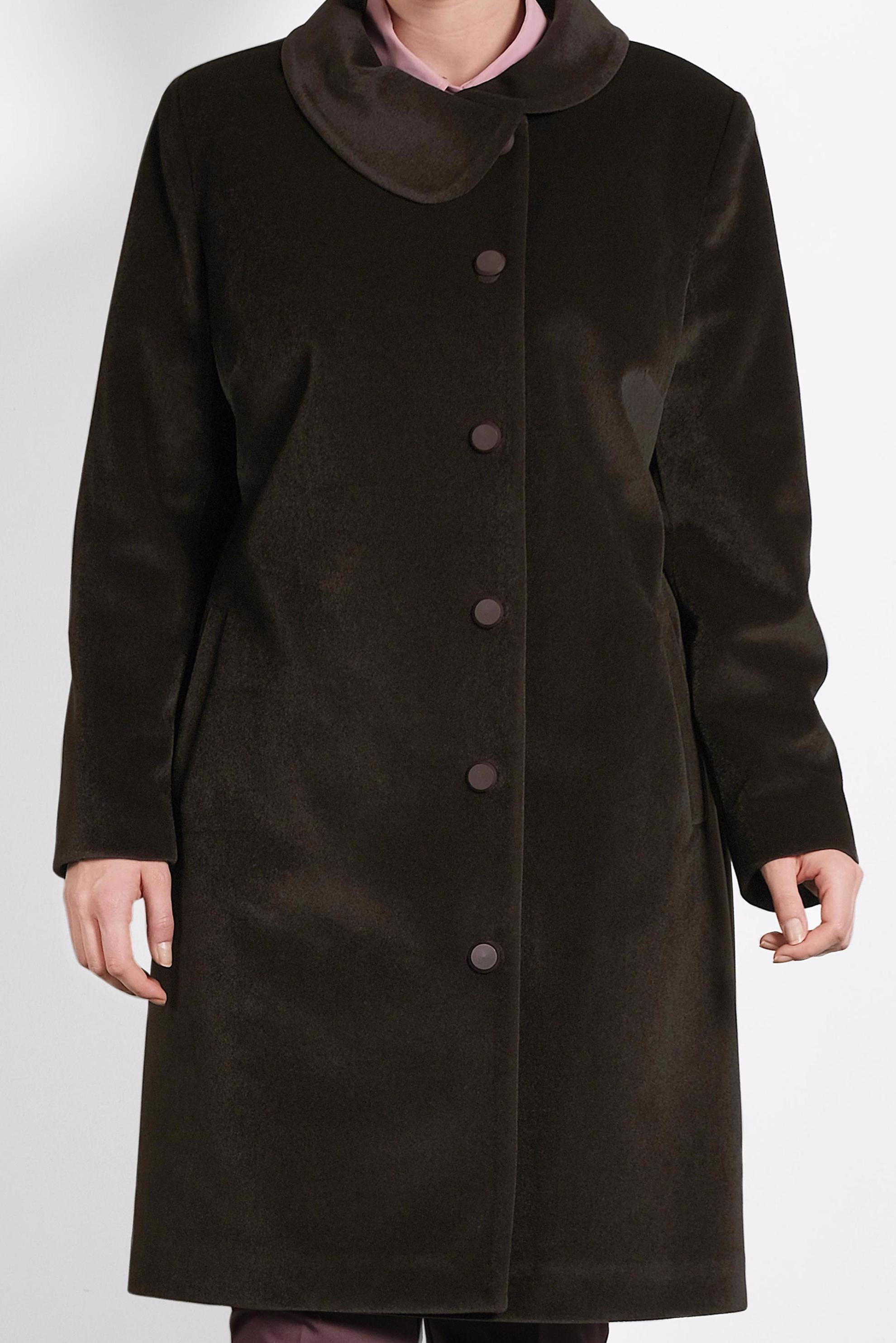 Tesettür giyim KAHVE BEBE YAKA KABAN 90088 