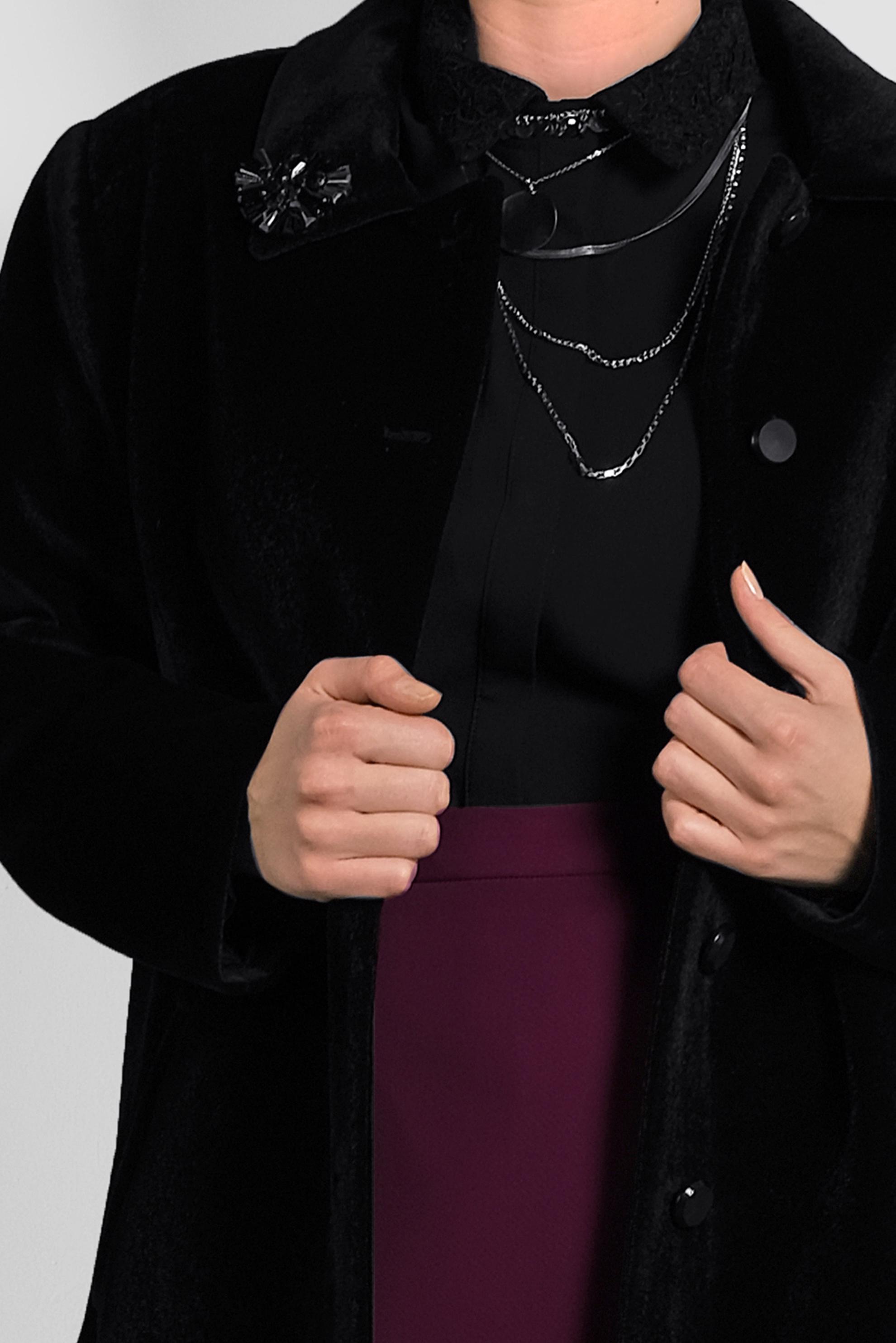 Tesettür giyim SİYAH KADİFE KABAN 90089 