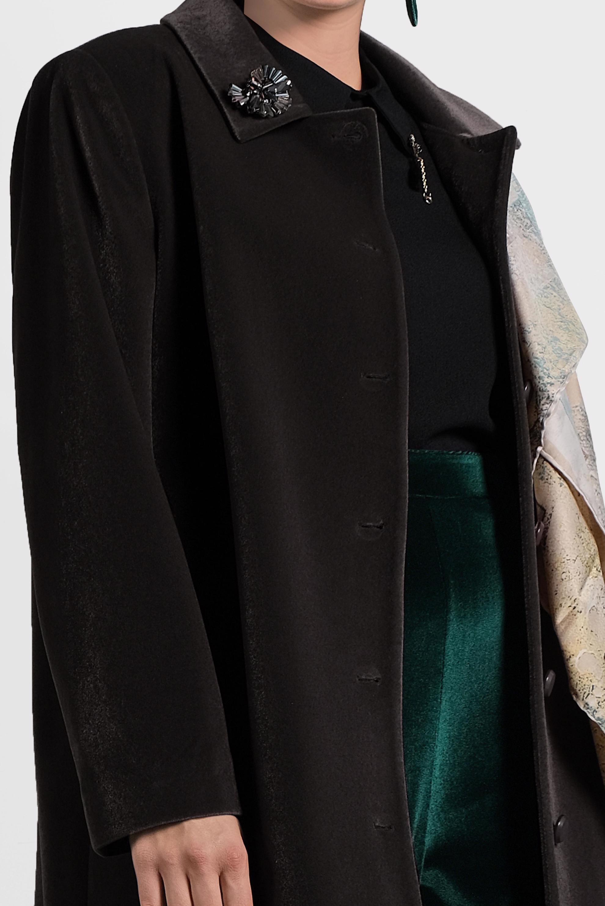 Tesettür giyim GRİ KADİFE KABAN 90089 