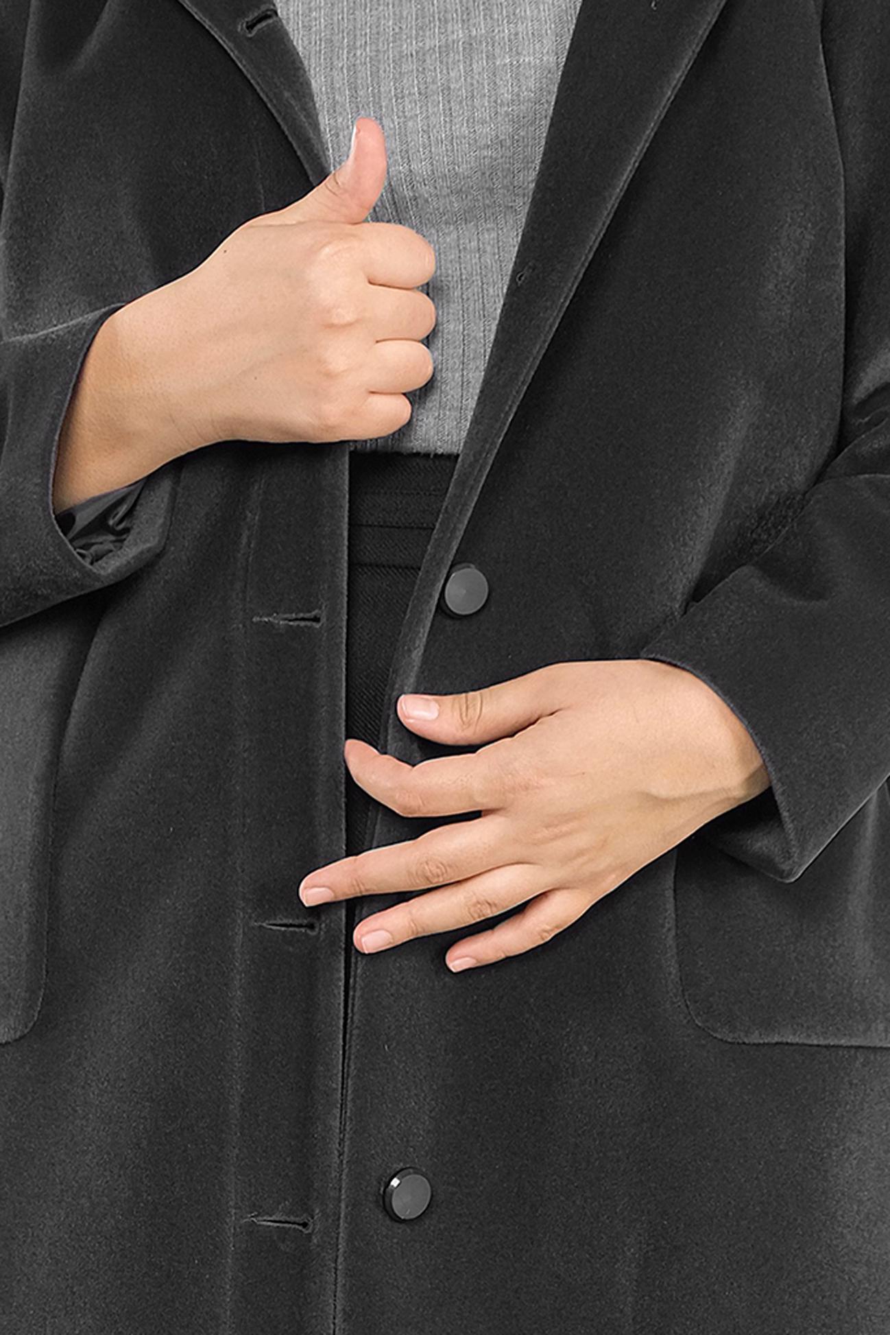 Hijab clothing GREY FAUX-FUR-TRIM HOODED COAT 90092 