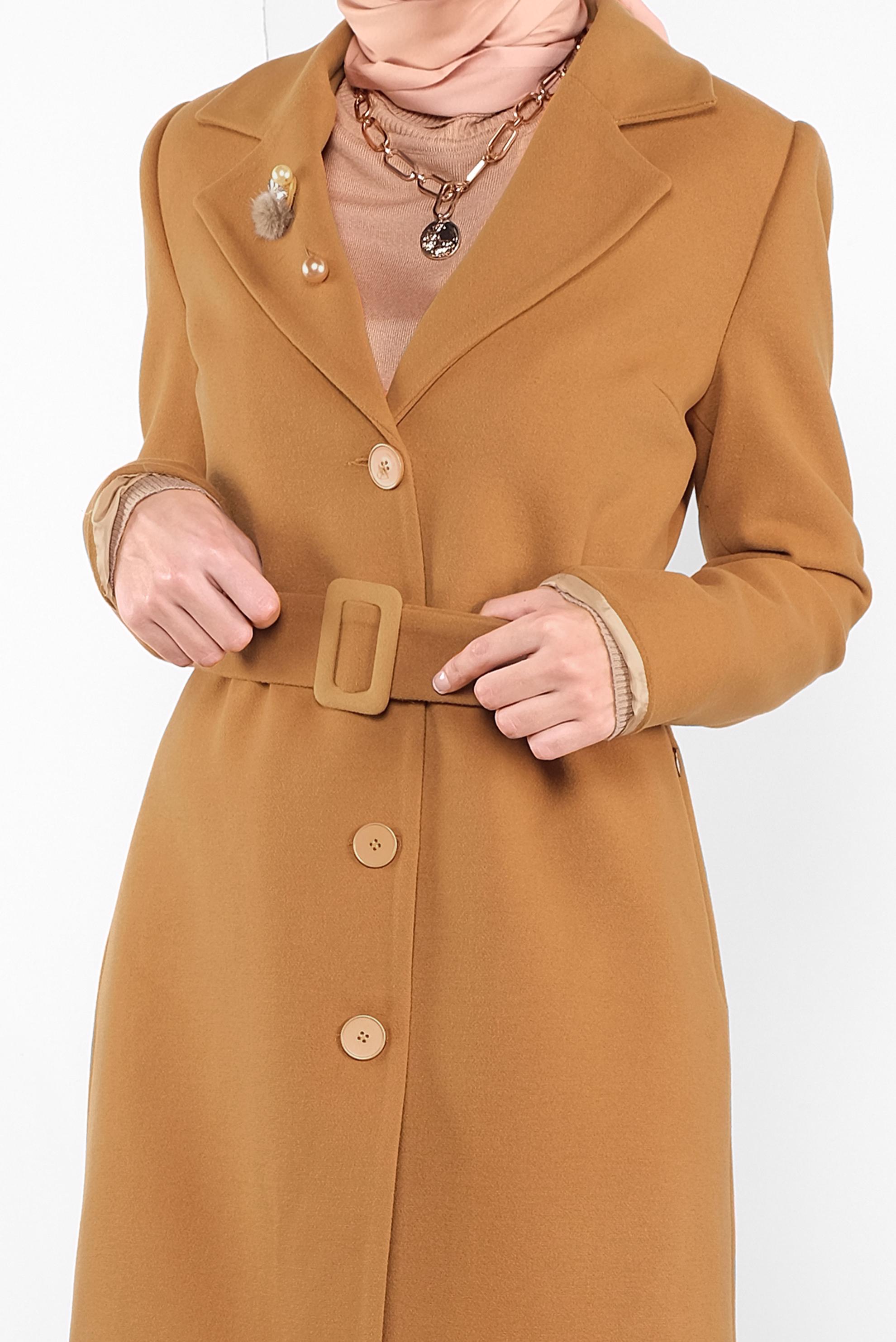 Vêtements hijab JAUNE CABAN AVEC CEINTURE 90101 