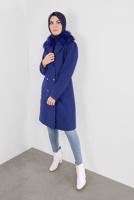 FAUX-FUR COLLAR BUTTONED COAT 90102 