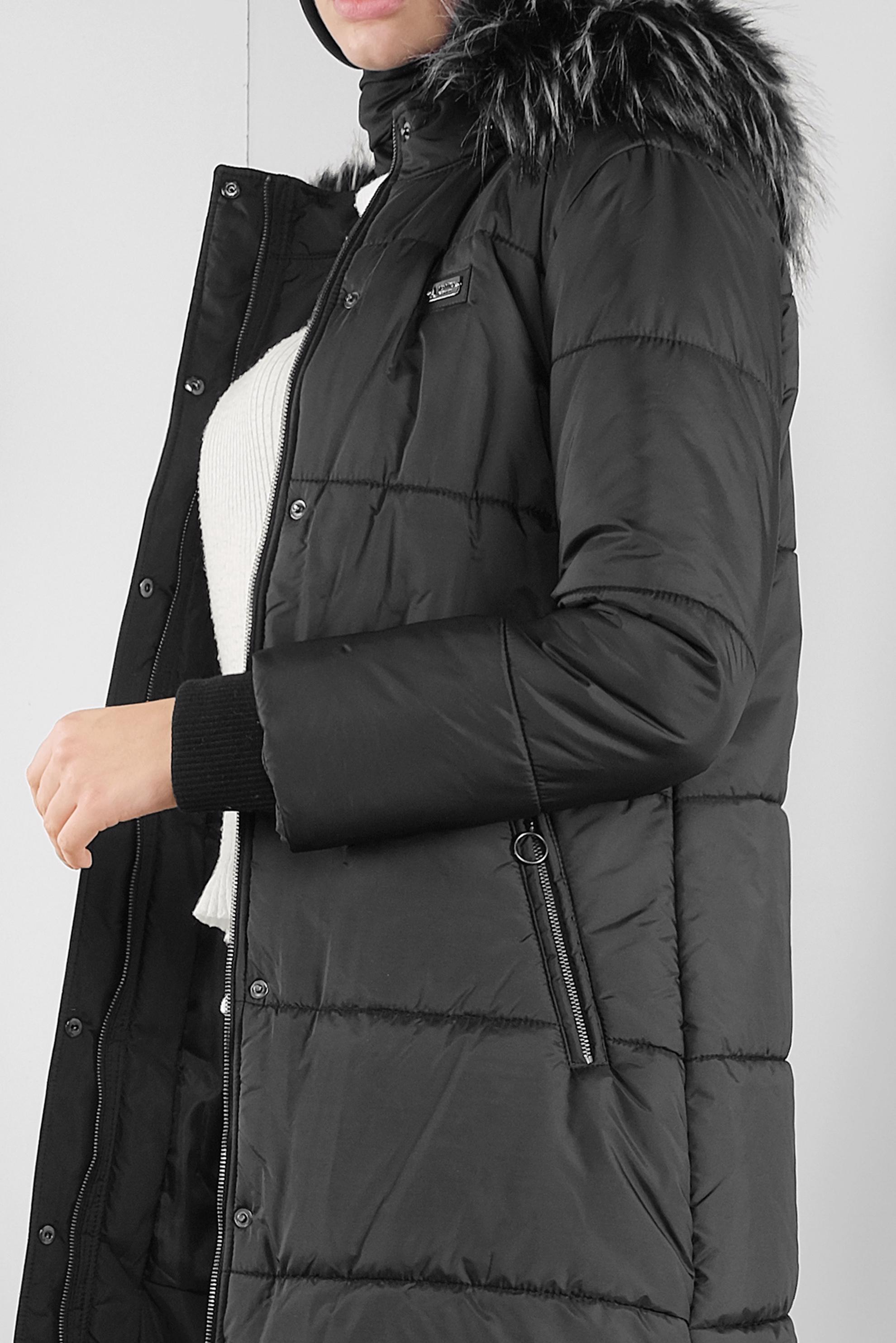 Tesettür giyim SİYAH KAPÜŞONLU ŞİŞME KABAN 90107