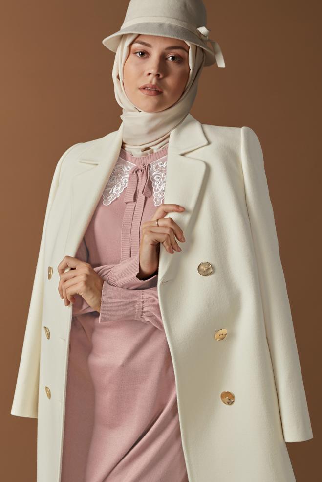 Hijab clothing  DOUBLE-BREASTED WALKER COAT 90108  - ALVİNA
