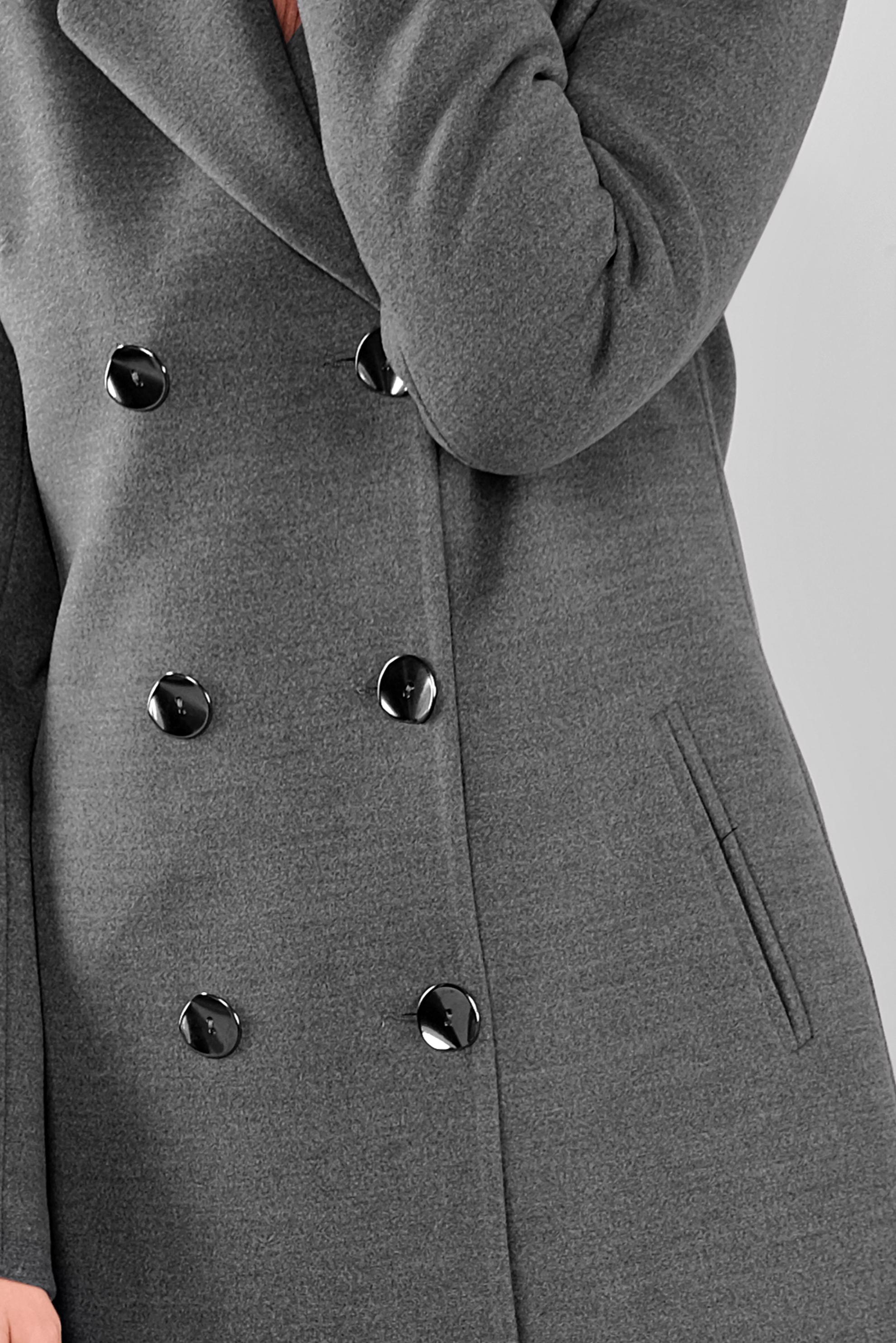 Tesettür giyim GRİ KRUVAZE YAKA KAŞE KABAN 90108