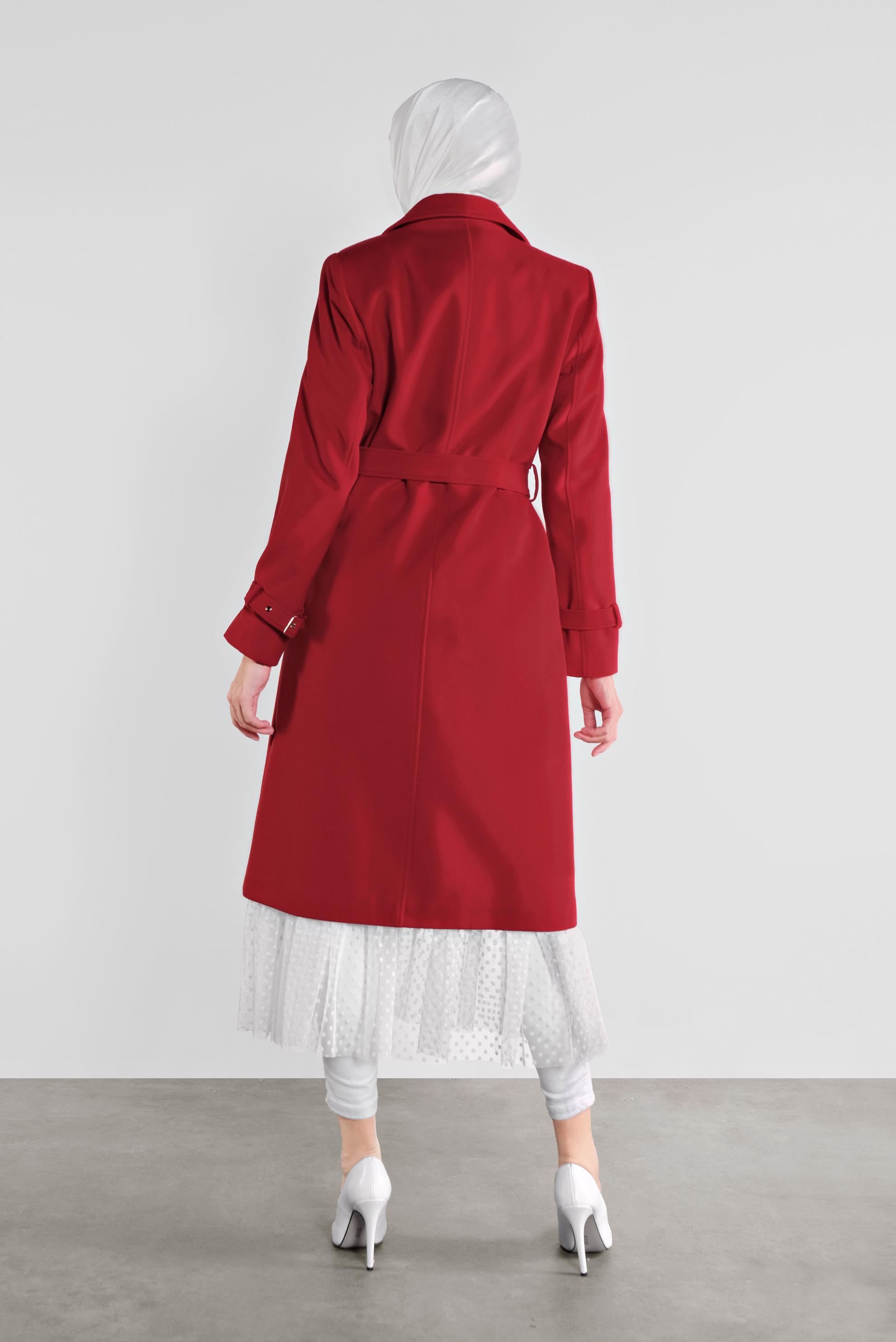 Vêtements hijab ROUGE CABAN EN LAINE À CLASSIQUE 90112