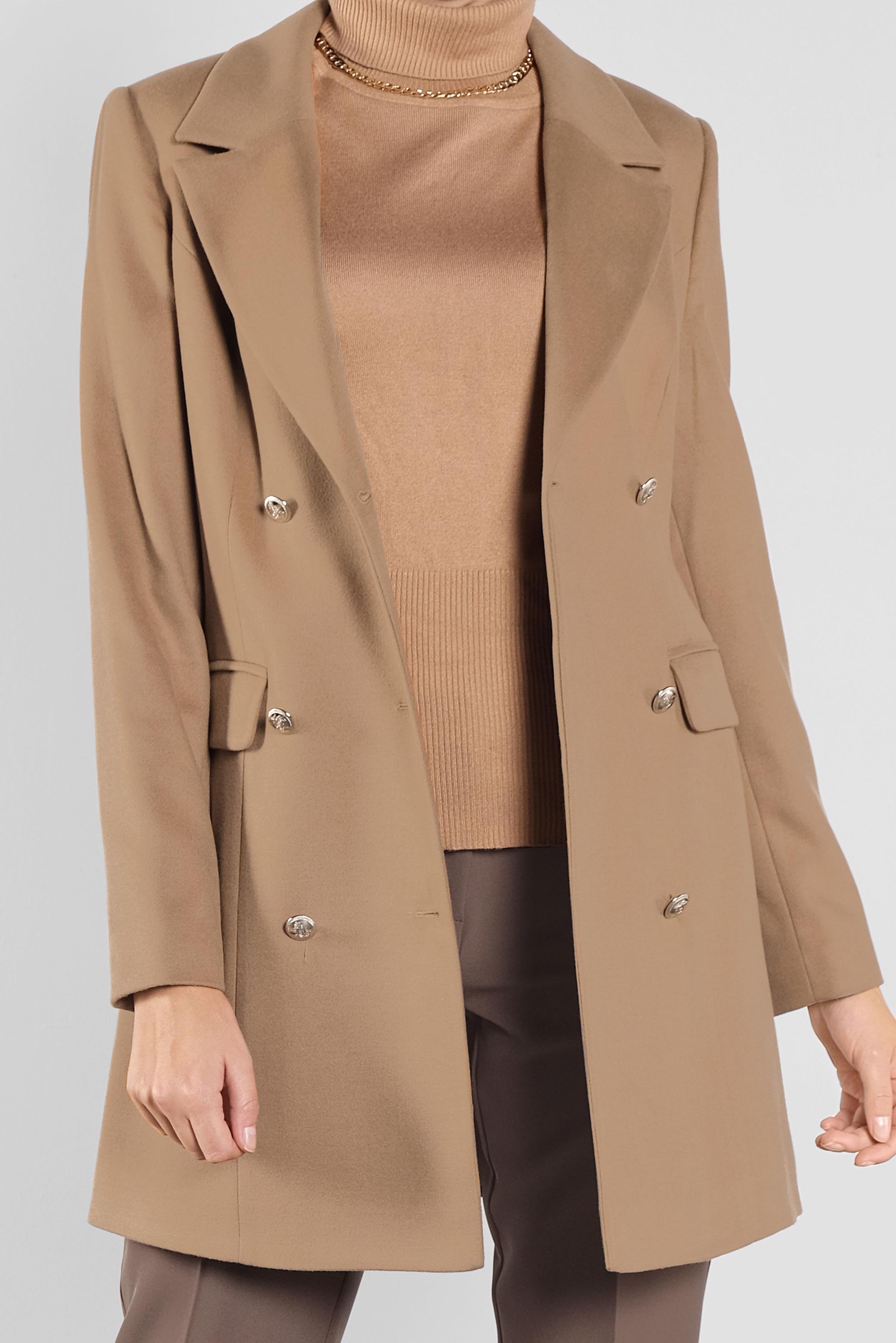 Tesettür giyim KAHVE KLASİK DÜĞMELİ KABAN 90119