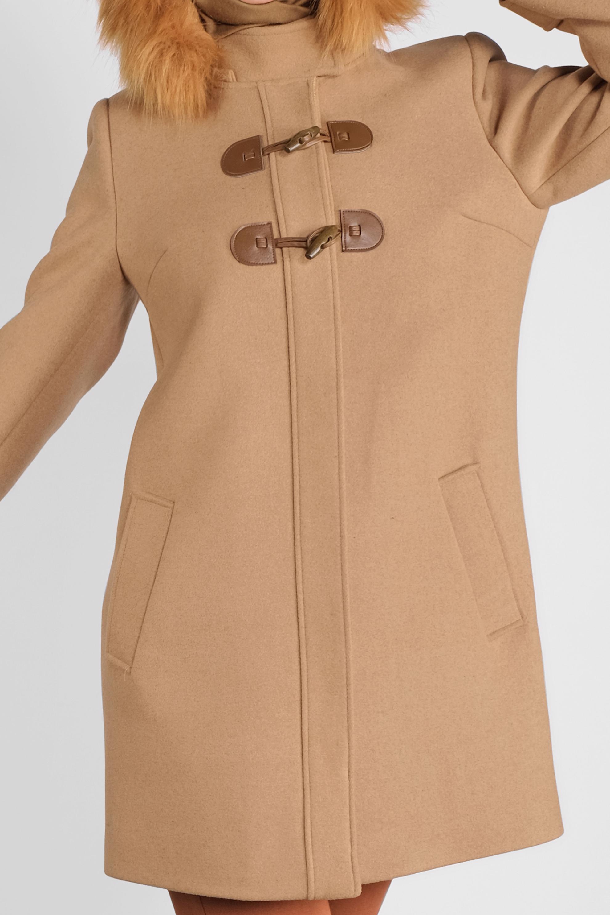 Tesettür giyim KAHVE KÜRKLÜ KAPÜŞONLU KAŞE KABAN 90129