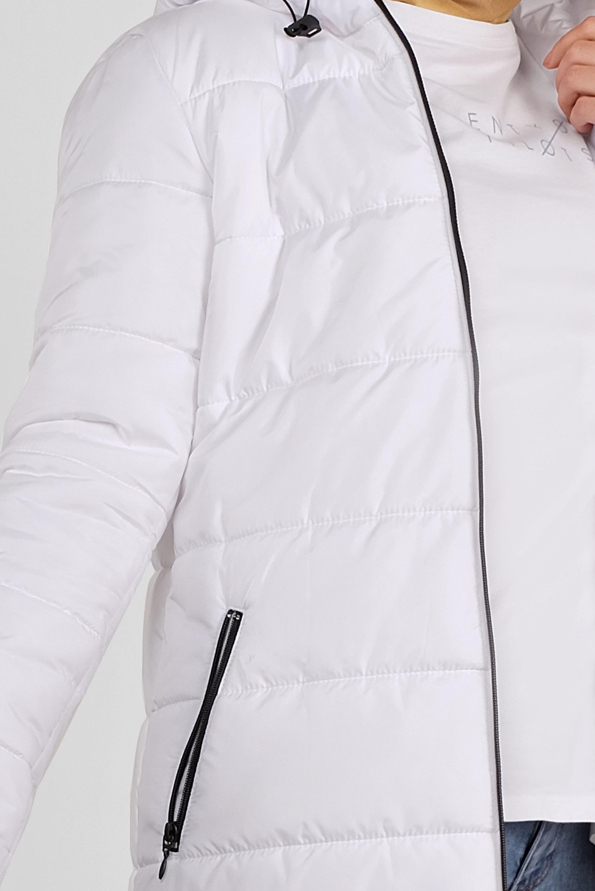 Tesettür giyim BEYAZ KAPÜŞONLU ŞİŞME KABAN 90134