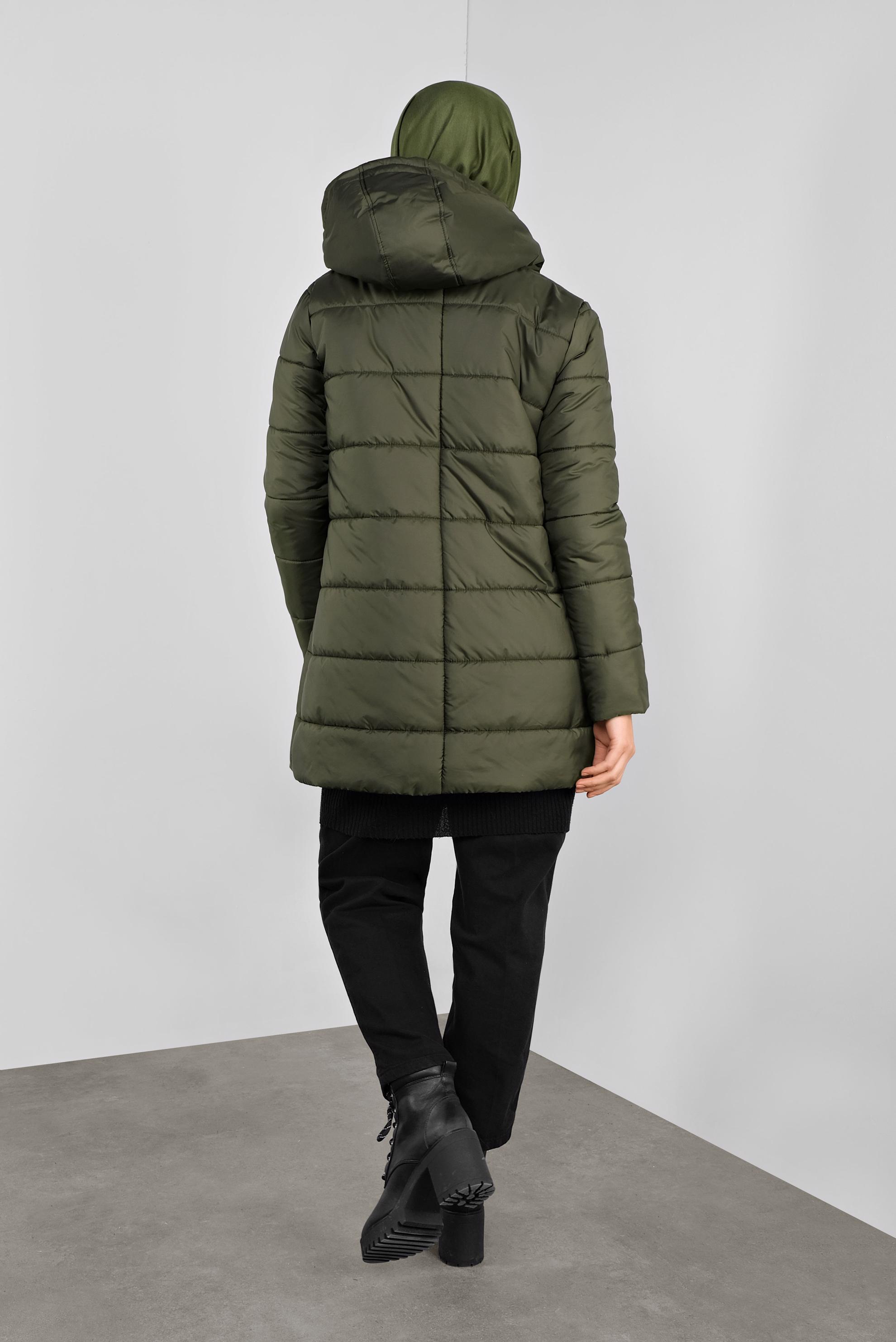 Vêtements hijab KAKI CABAN REMBOURRÉ À CAPUCHE 90134 