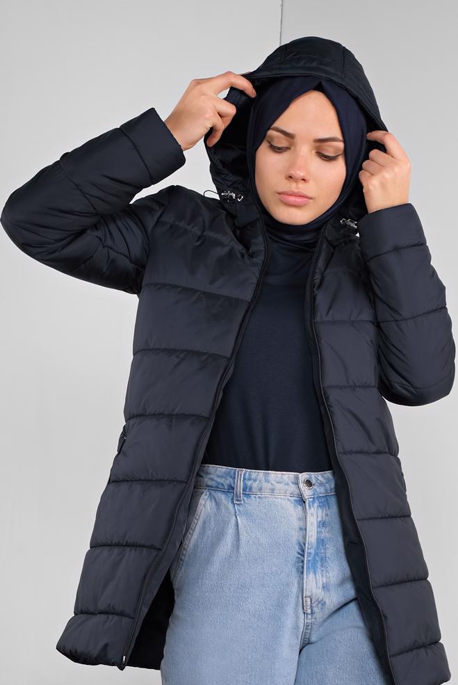Hijab clothing  HOODED PUFFER COAT 90134 - ALVİNA