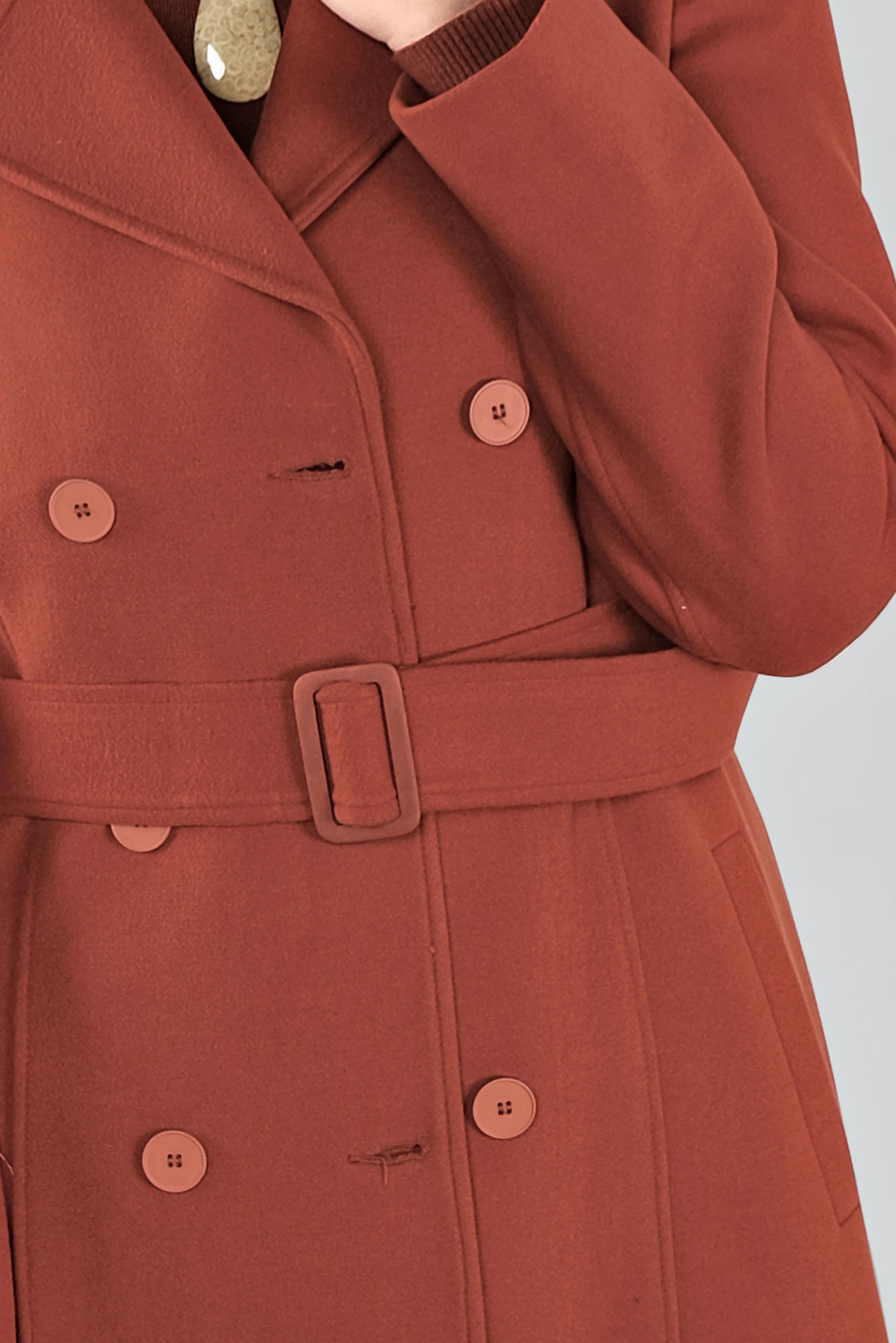 Vêtements hijab BRUN CABAN CLASSIQUE À BOUTONNÉ 90136 