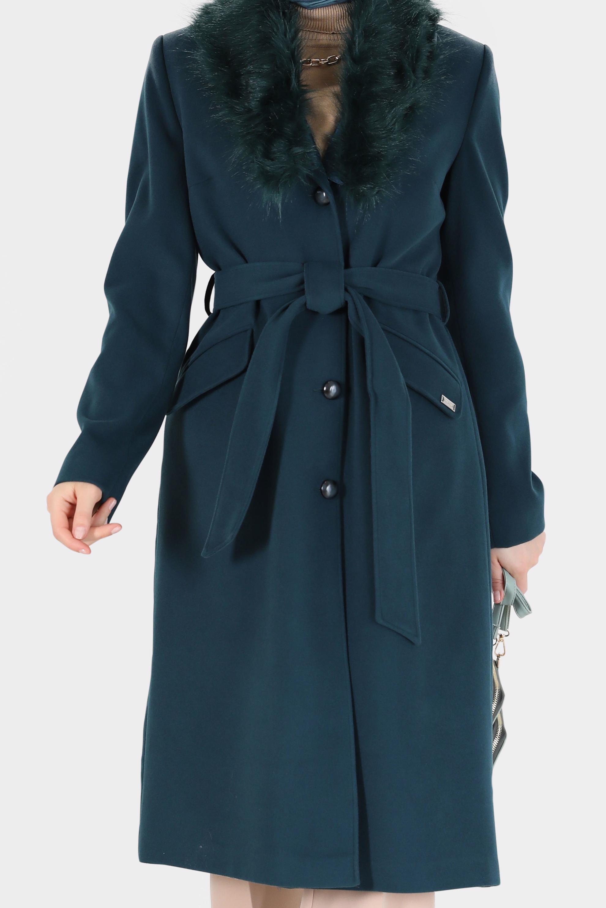 Vêtements hijab BLEU MANTEAU WALKER EN FAUSSE FOURRURE 90145