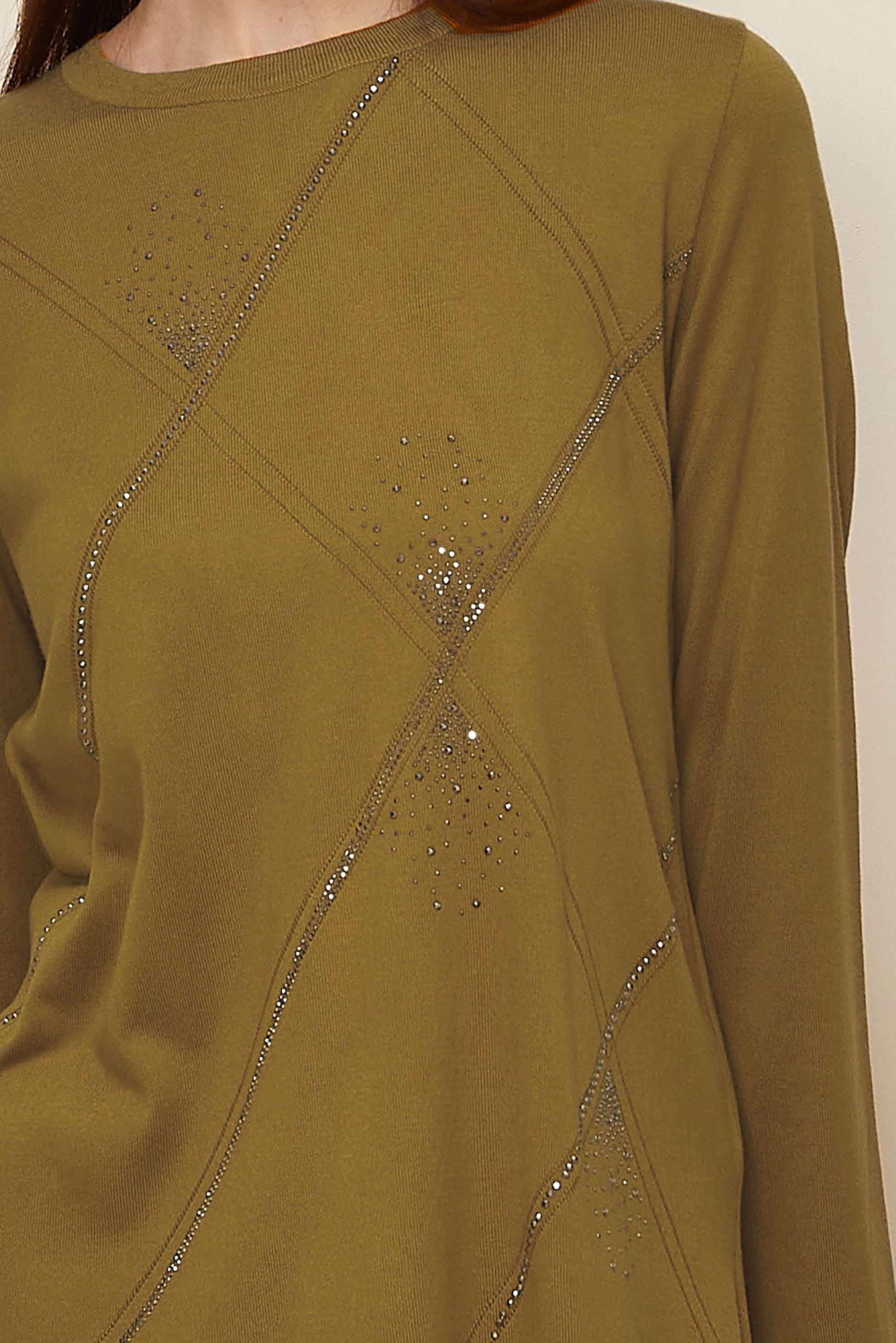 Tesettür giyim SARI TAŞ DETAYLI TRİKO KAZAK 20102