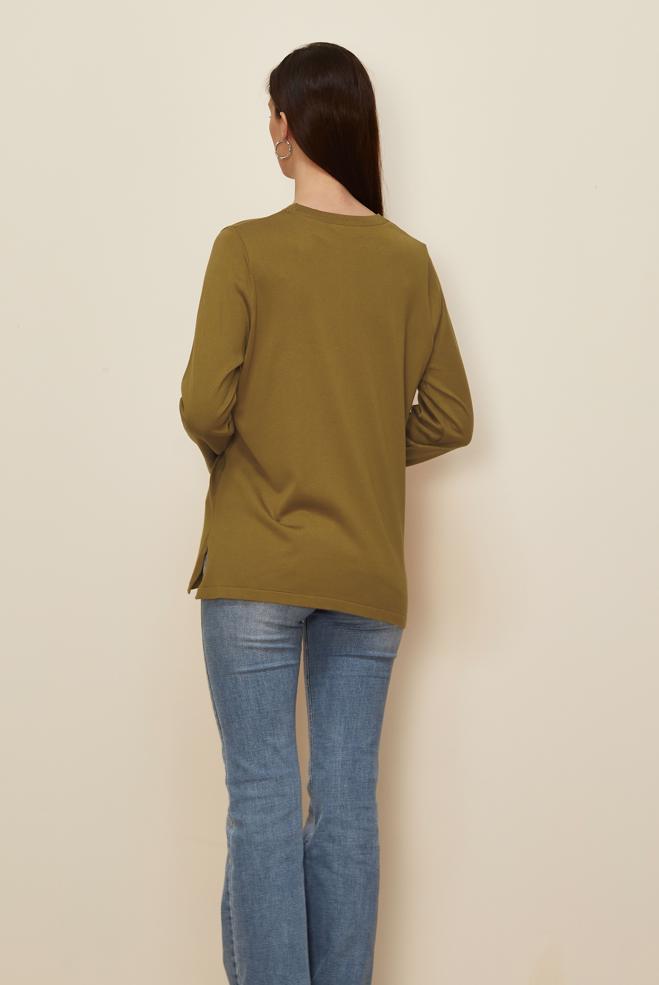 Tesettür giyim SARI TAŞ DETAYLI TRİKO KAZAK 20102 - ALVİNA