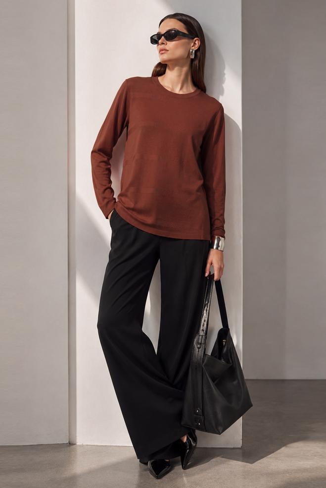 Vêtements hijab TABA PULL EN MAILLE DÉTAIL GEMME 20104 - ALVİNA