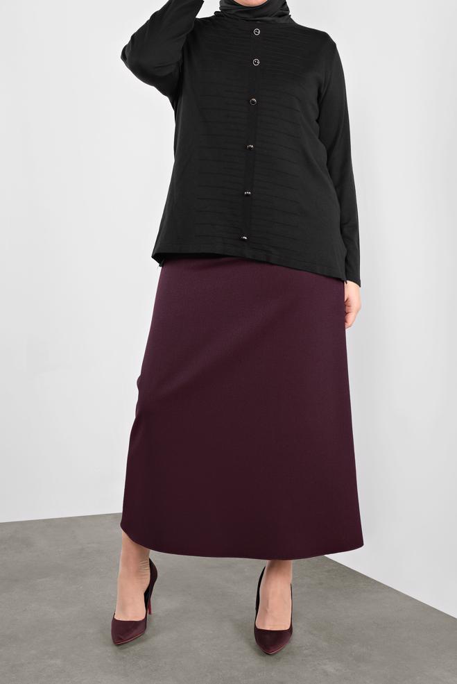 Vêtements hijab NOIR PULL EN TRICOT À BOUTONNÉ 20105  - ALVİNA