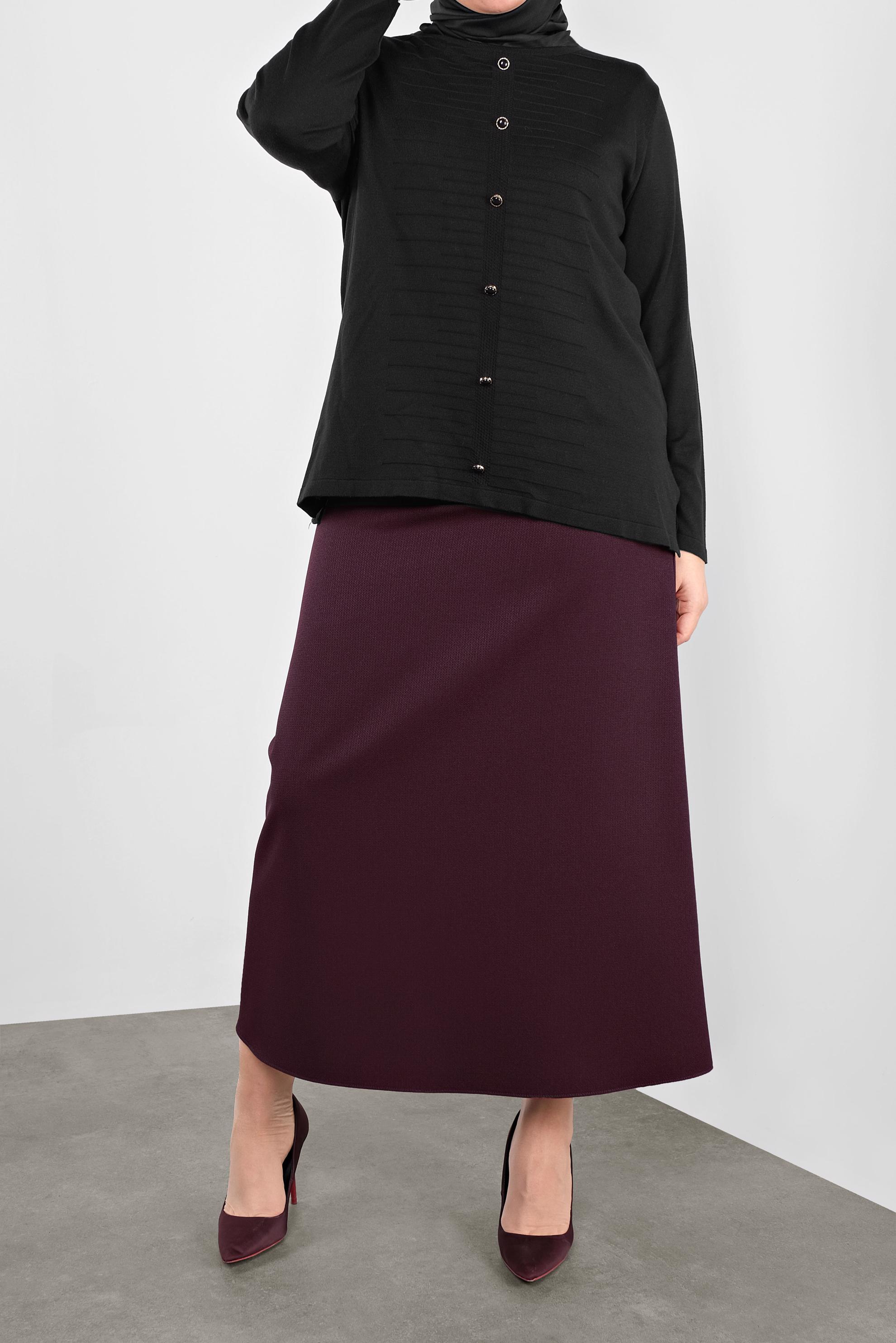 Vêtements hijab NOIR PULL EN TRICOT À BOUTONNÉ 20105 