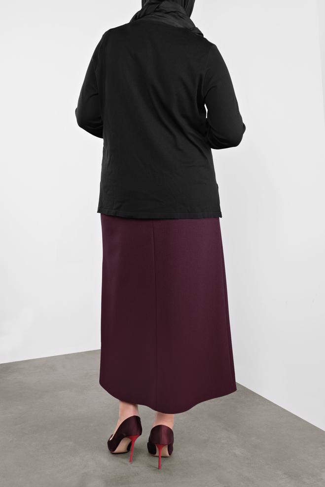 Vêtements hijab NOIR PULL EN TRICOT À BOUTONNÉ 20105  - ALVİNA