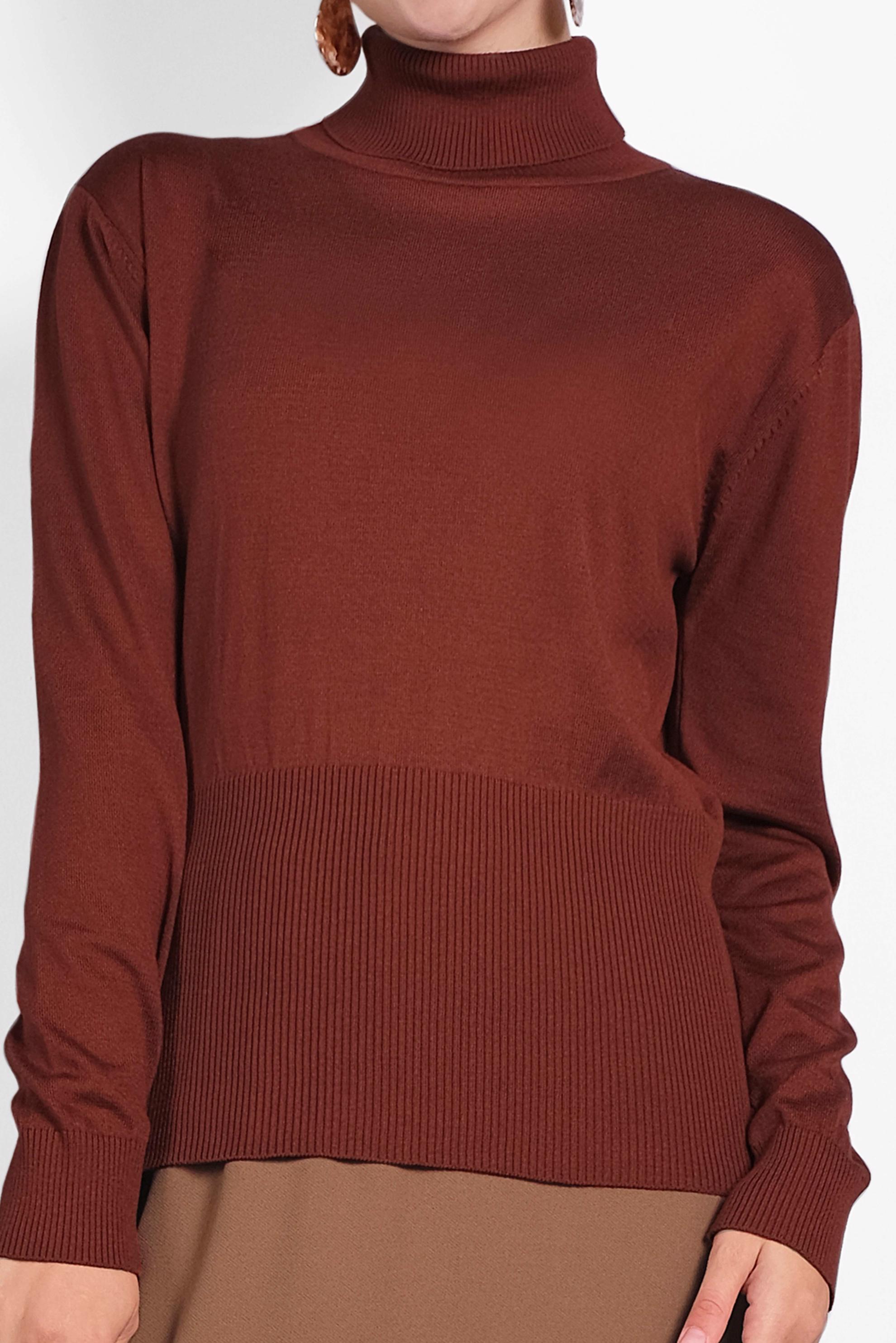 Tesettür giyim TURUNCU BALIKÇI YAKA TRİKO KAZAK 40042