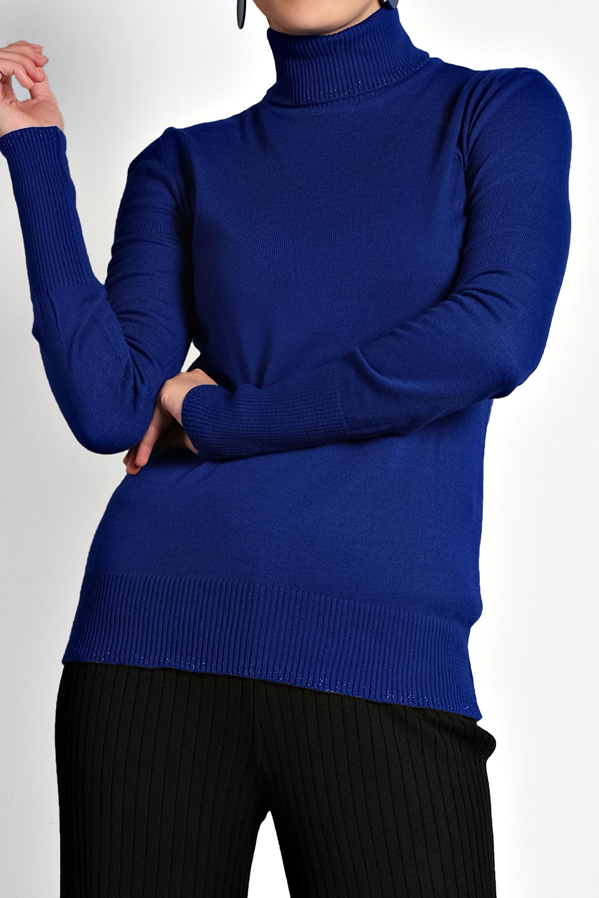 Tesettür giyim LACİVERT BALIKÇI YAKA TRİKO KAZAK 40073