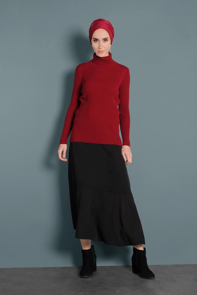 Tesettür giyim  BOĞAZLI TRİKO KAZAK 40278 - ALVİNA