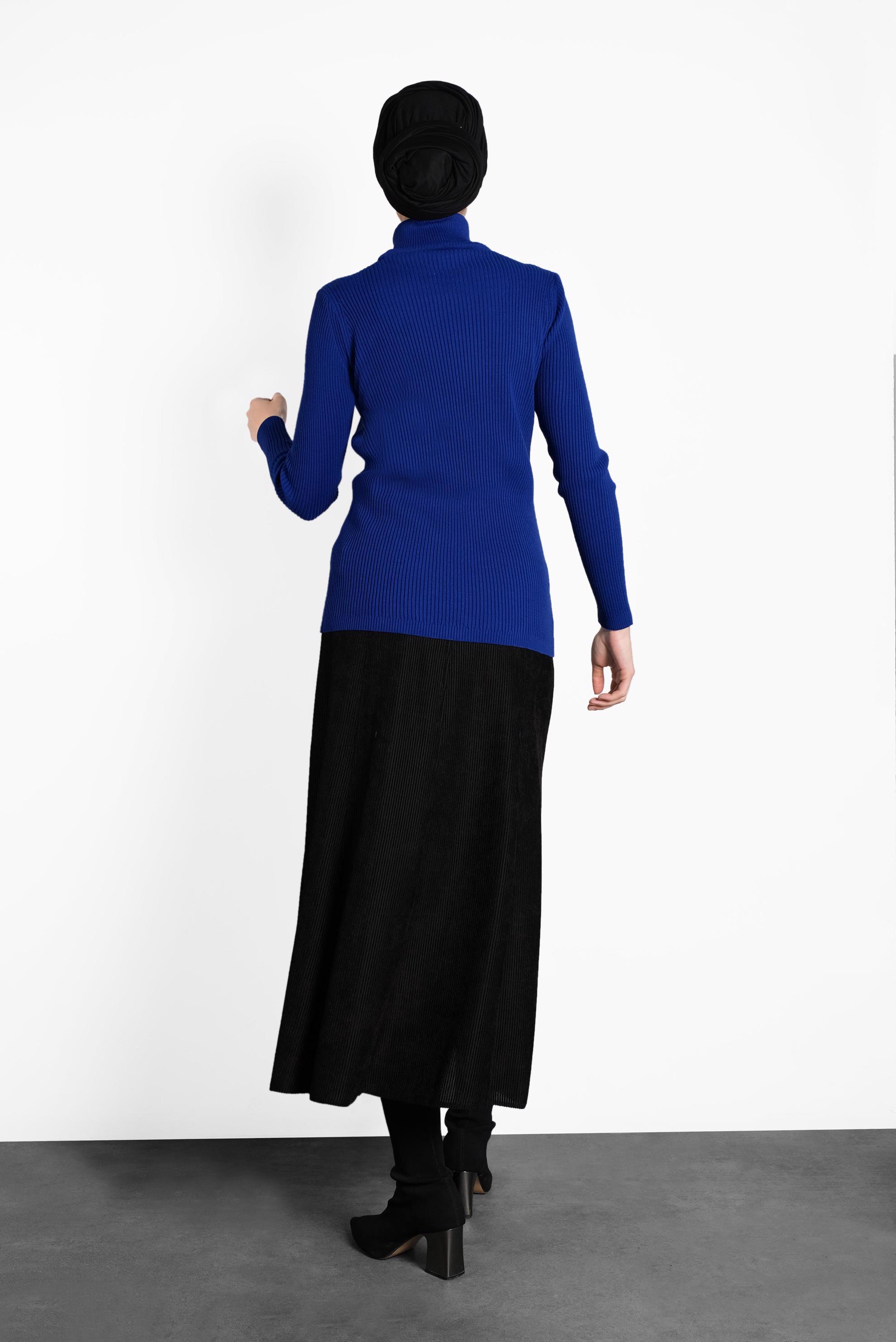 Tesettür giyim LACİVERT BOĞAZLI TRİKO KAZAK 40278