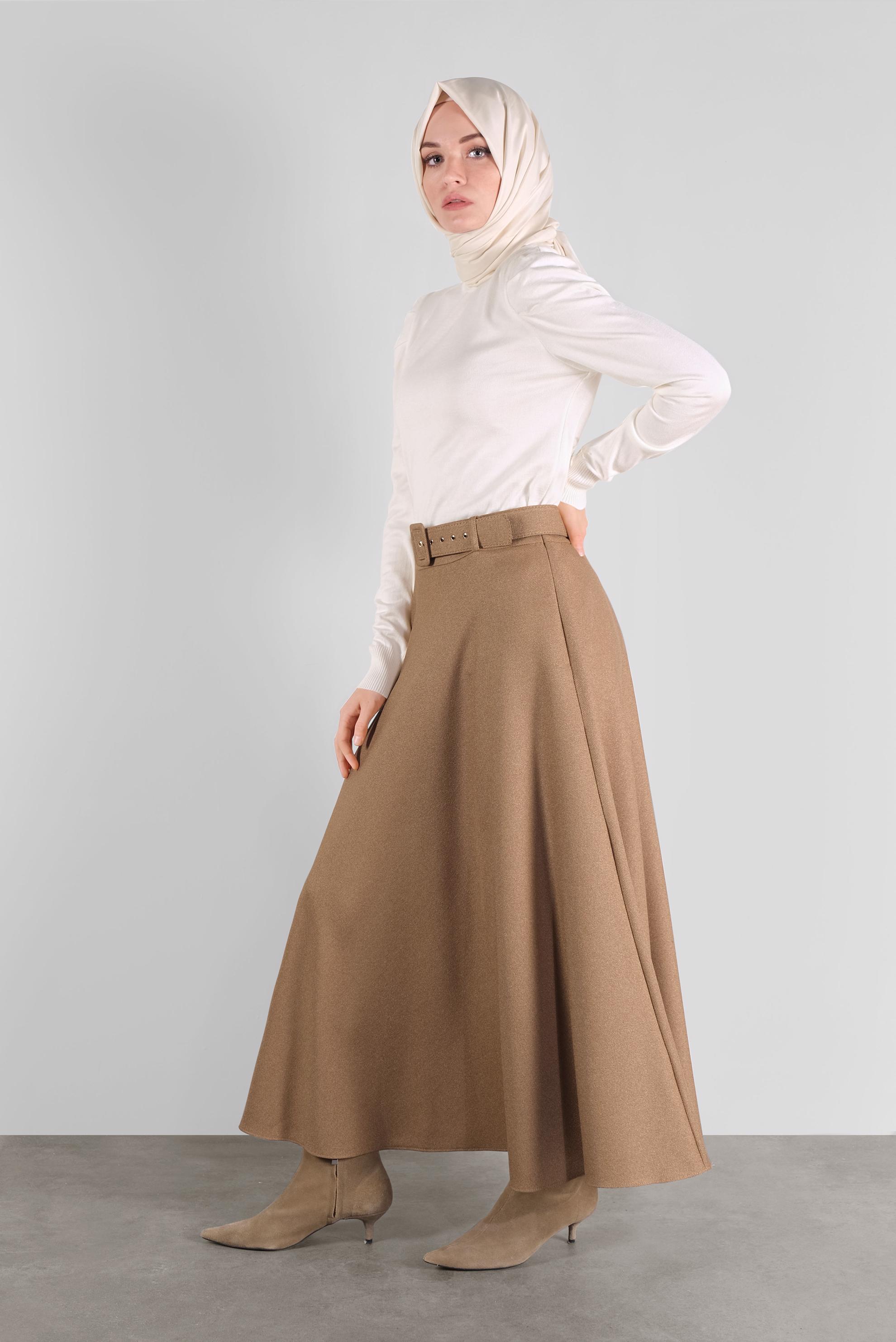 Tesettür giyim BEYAZ BOĞAZLI TRİKO KAZAK 41021