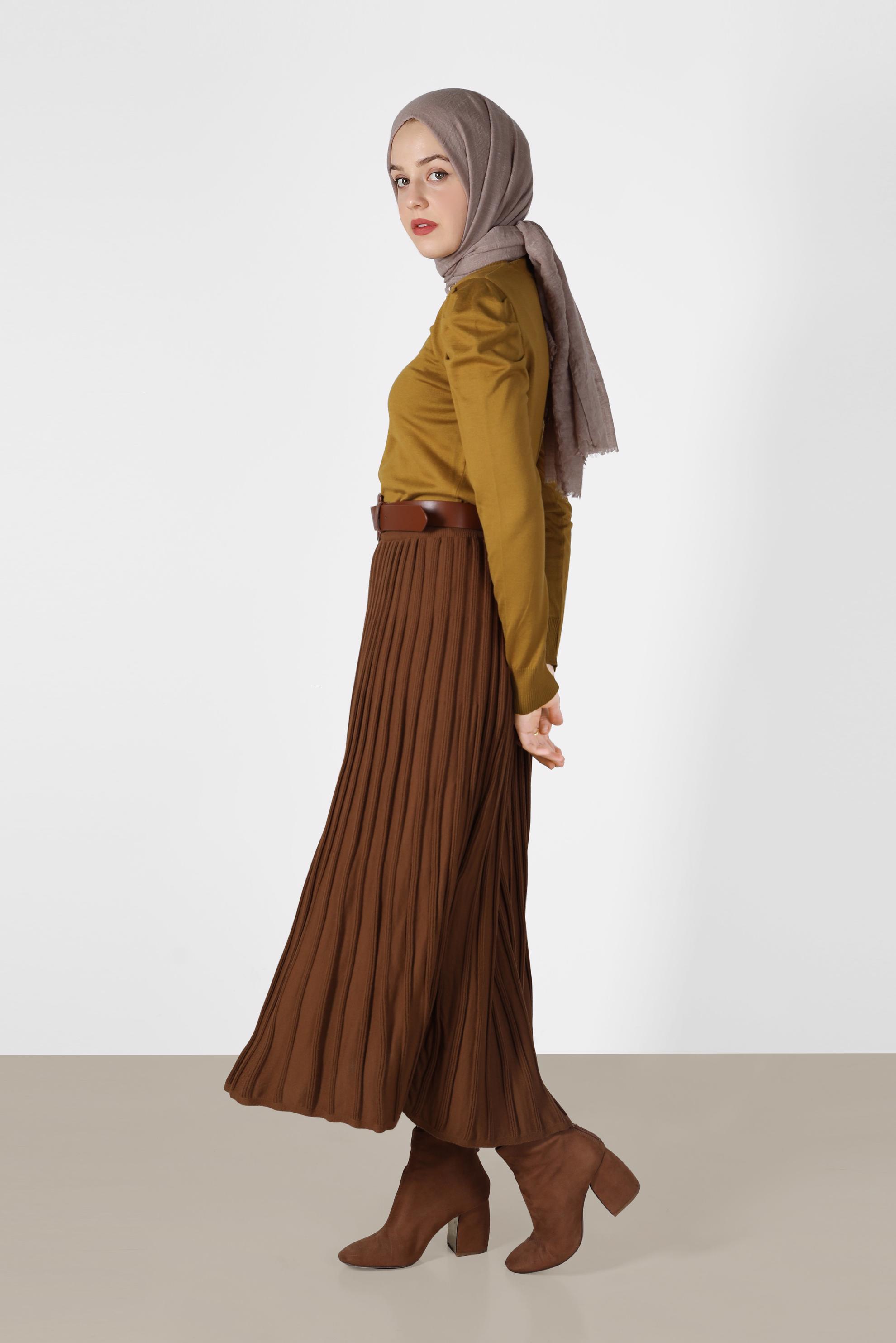 Tesettür giyim SARI BOĞAZLI TRİKO KAZAK 41021