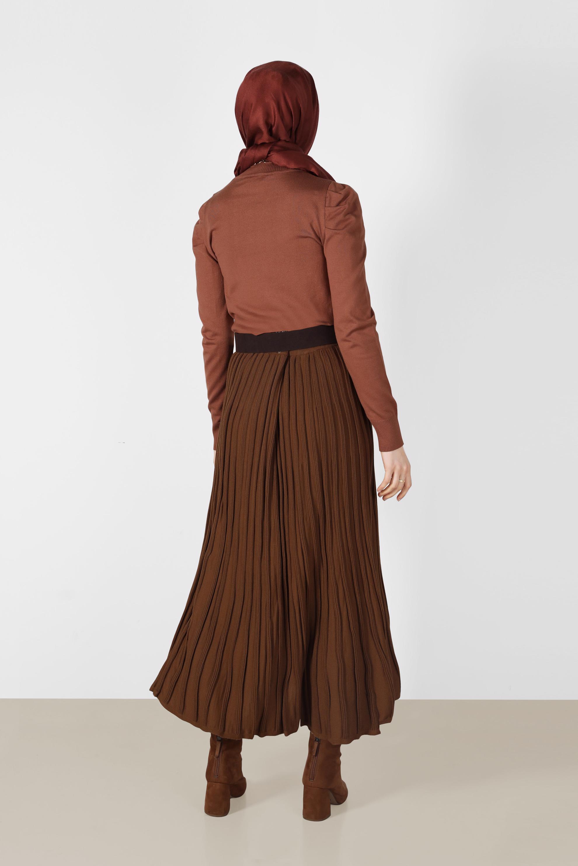 Tesettür giyim TURUNCU BOĞAZLI TRİKO KAZAK 41021