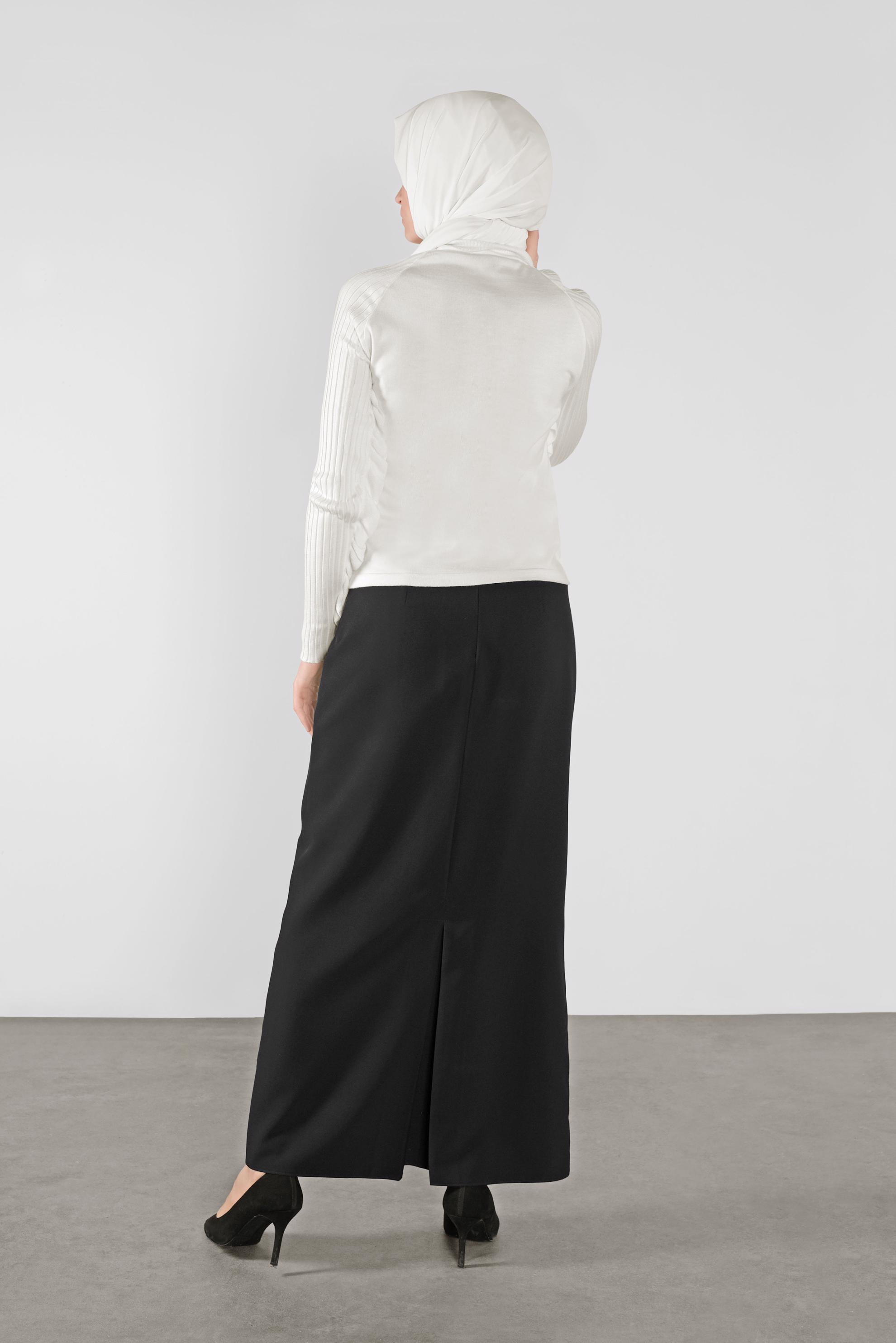 Tesettür giyim BEYAZ FIRFIRLI TRİKO KAZAK 41022