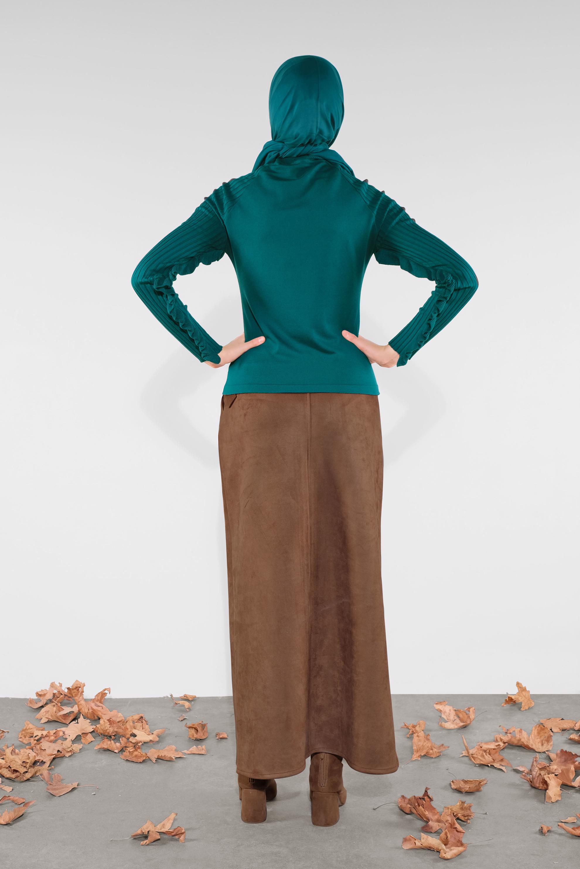 Hijab clothing BLUE RUFFLED KNITWEAR 41022 