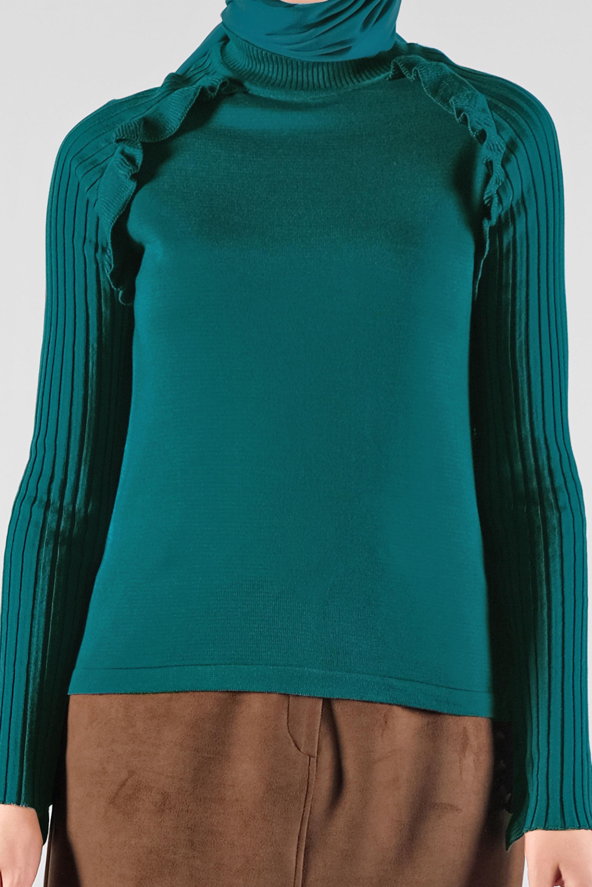 Hijab clothing BLUE RUFFLED KNITWEAR 41022 