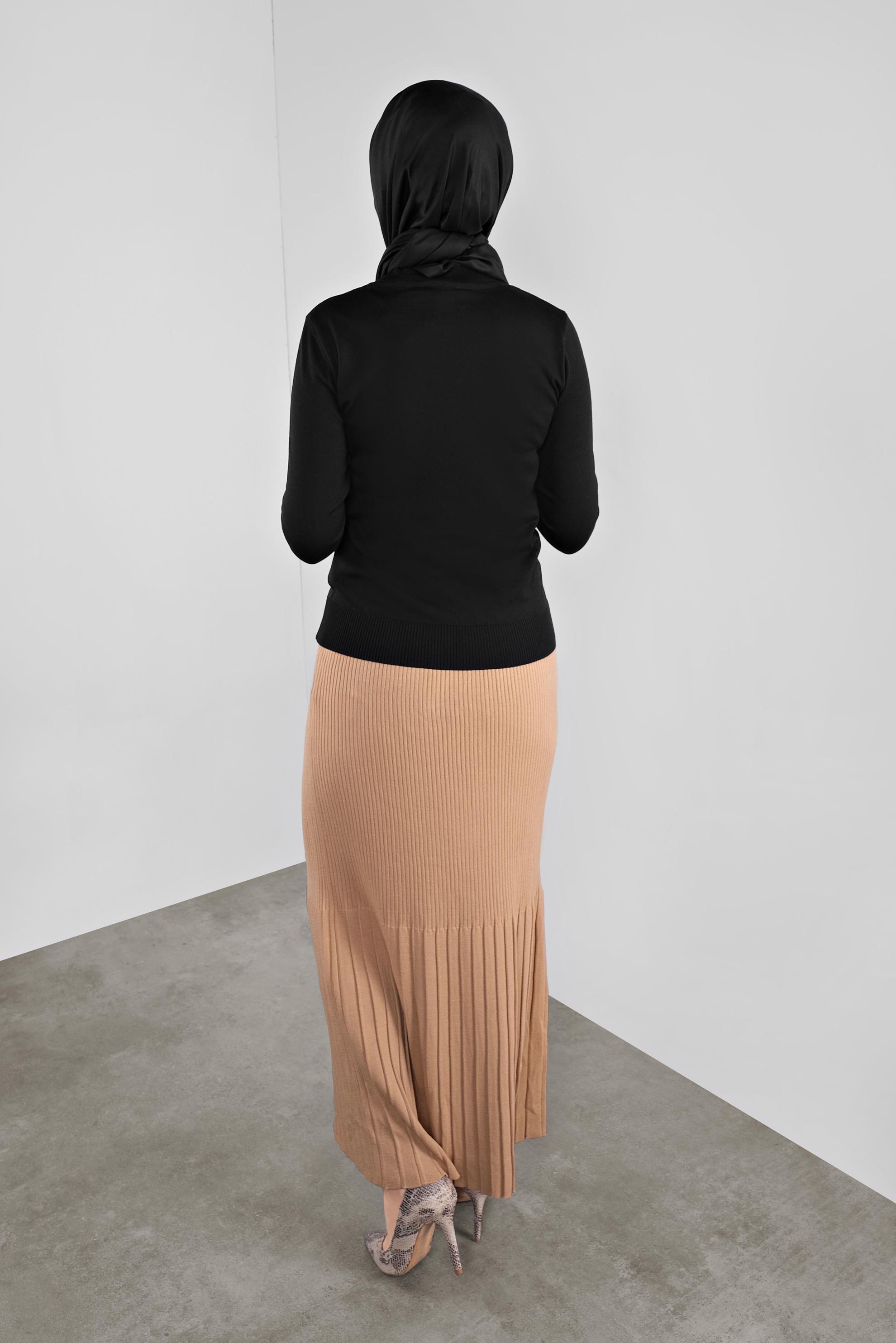 Tesettür giyim SİYAH BASİC TRİKO KAZAK 41023 