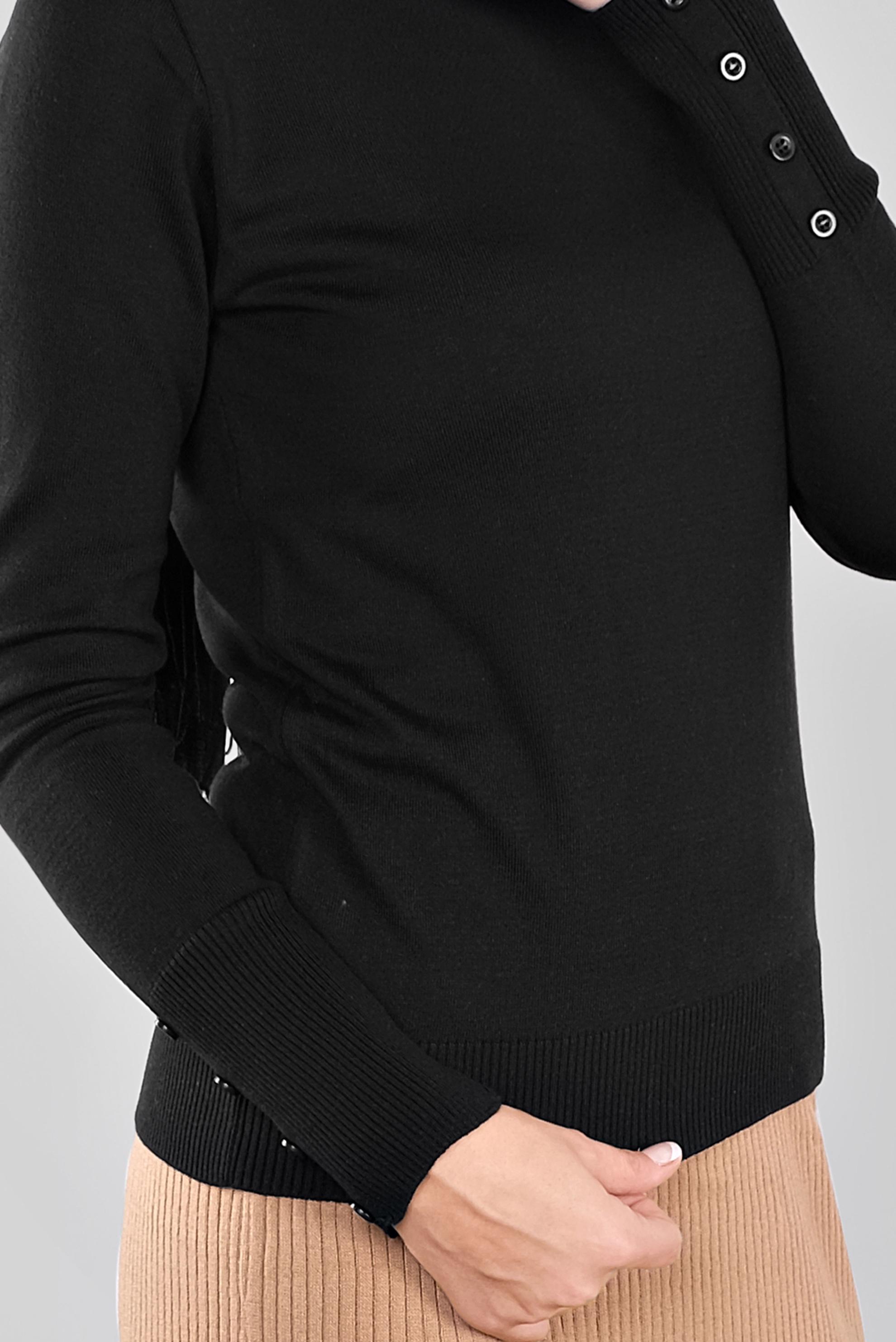 Tesettür giyim SİYAH BASİC TRİKO KAZAK 41023 