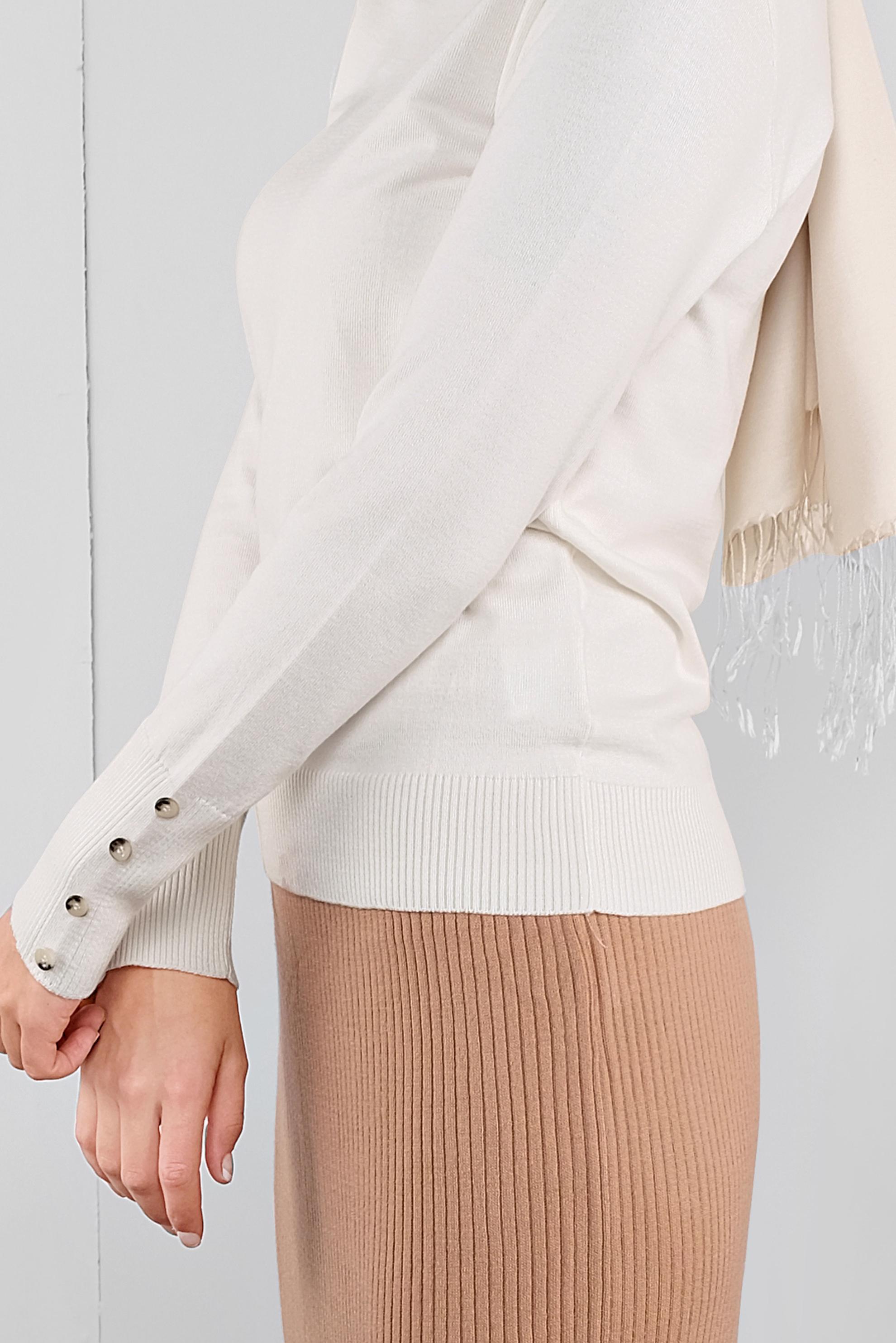 Tesettür giyim BEYAZ BASİC TRİKO KAZAK 41023 