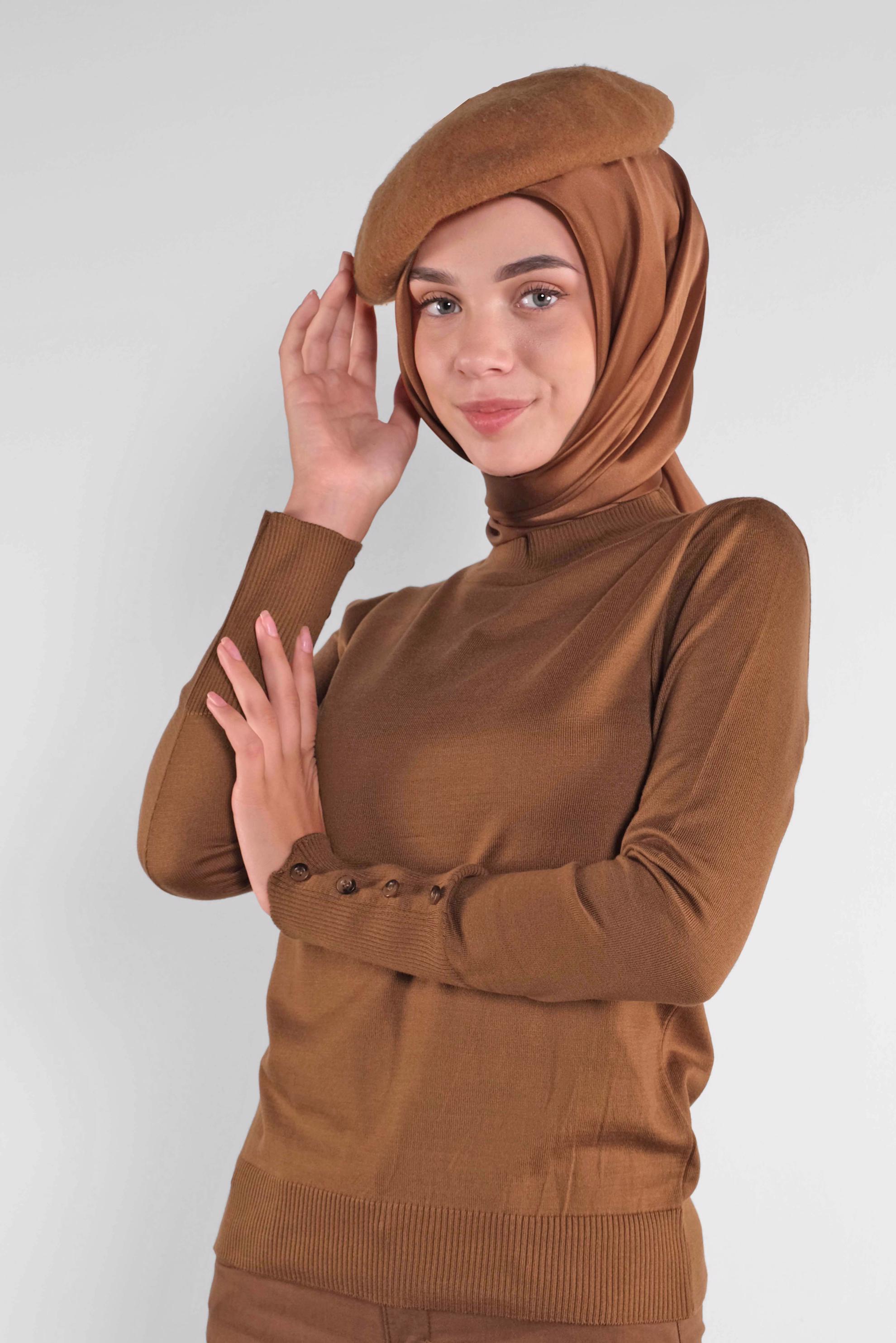Tesettür giyim TABA BASİC TRİKO KAZAK 41023 