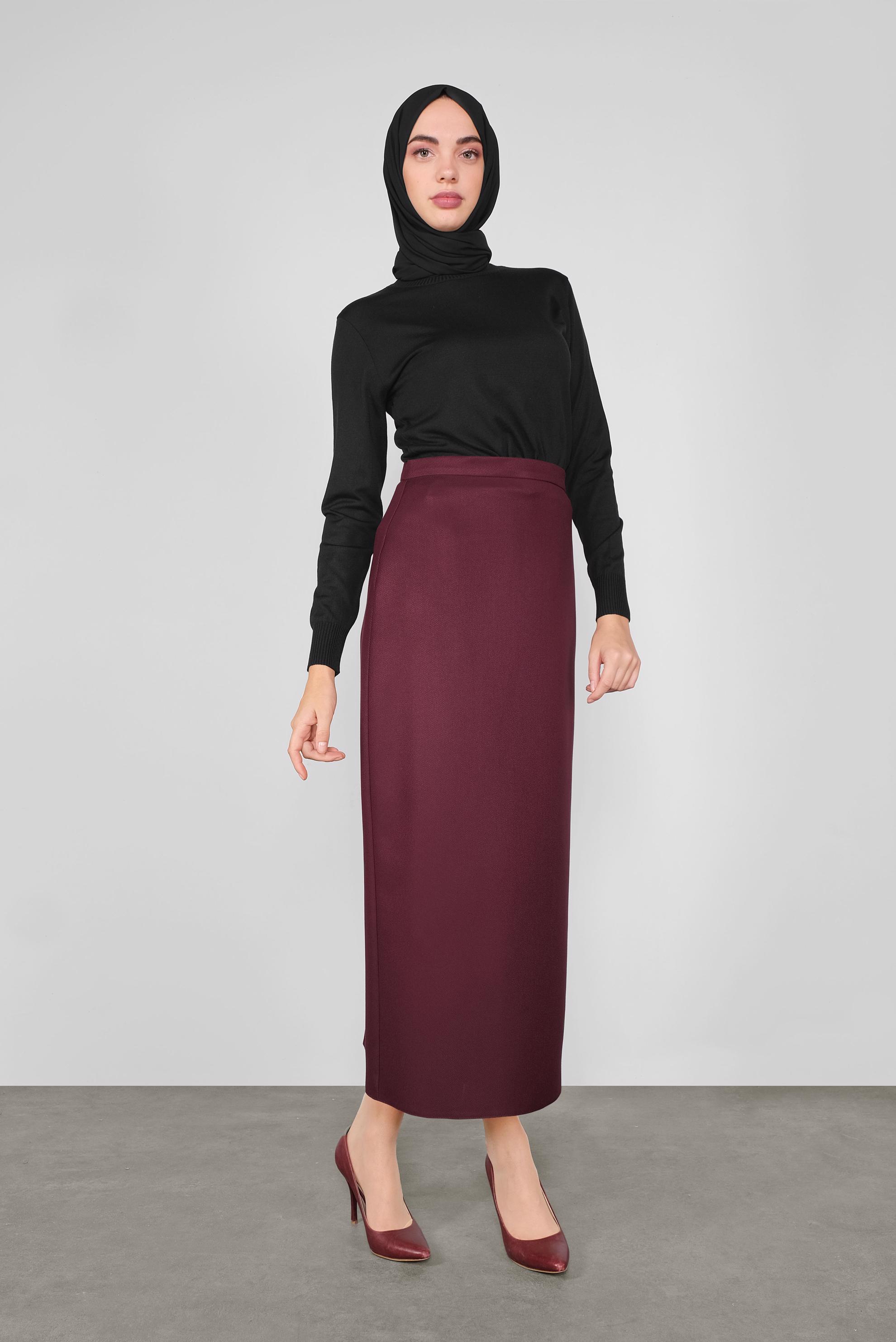 Tesettür giyim SİYAH BÜZGÜLÜ TRİKO KAZAK  41024 