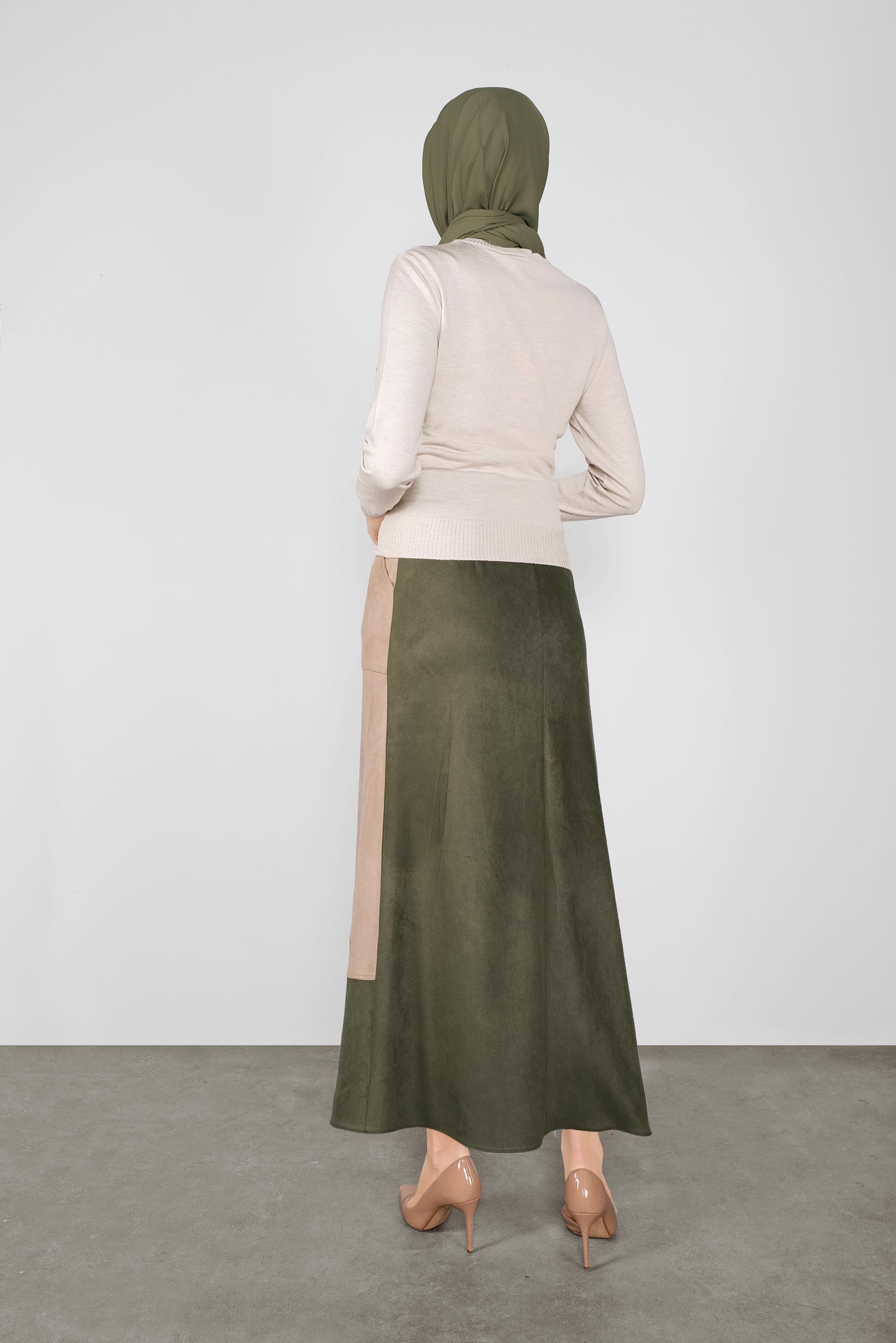 Tesettür giyim BEJ BÜZGÜLÜ TRİKO KAZAK  41024 