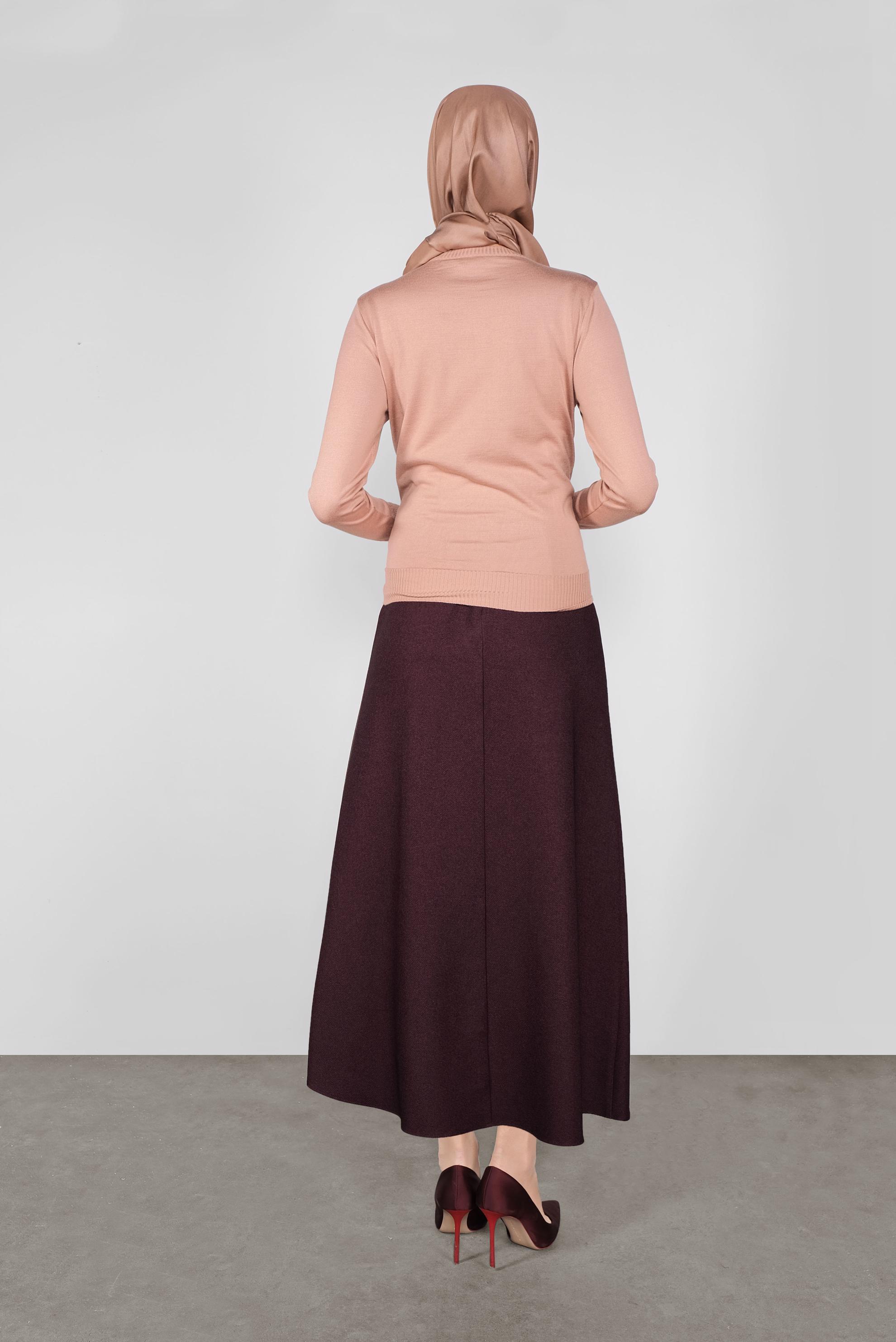 Tesettür giyim PUDRA BÜZGÜLÜ TRİKO KAZAK  41024 