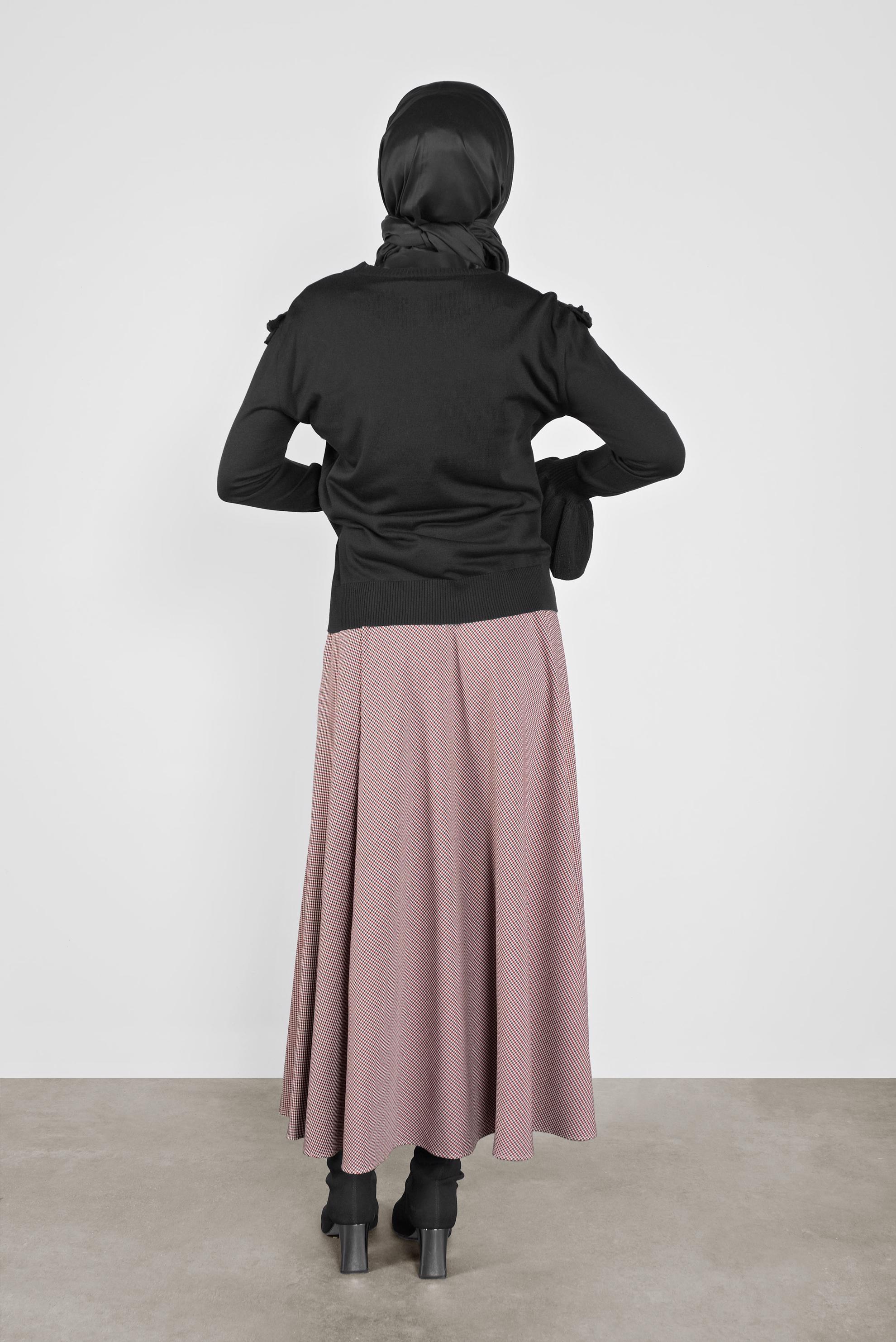 Hijab clothing BLACK RUFFLED KNIT SWEATER 41025 