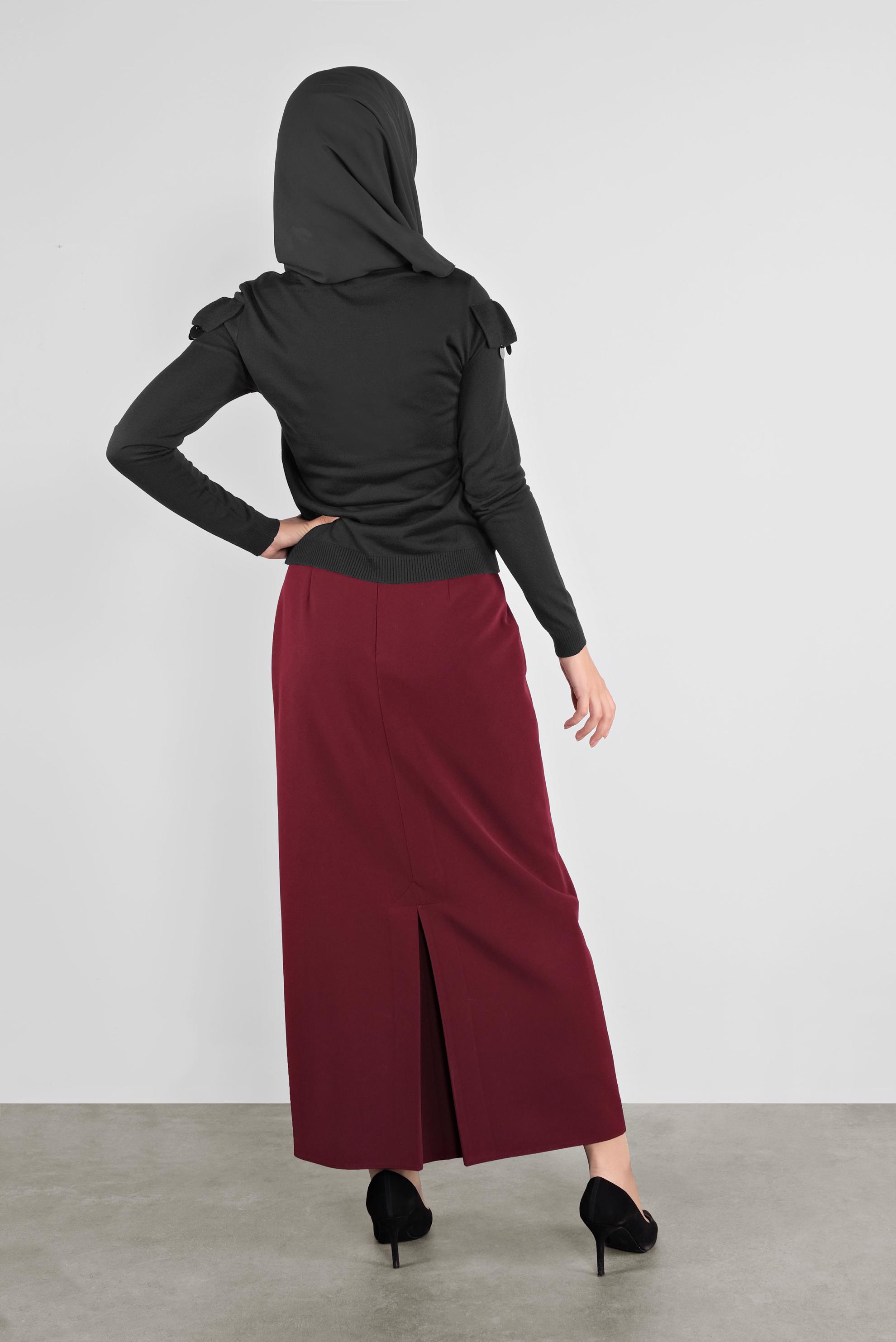 Hijab clothing BLACK SEQUINED RUFFLED KNIT SWEATER 41026 