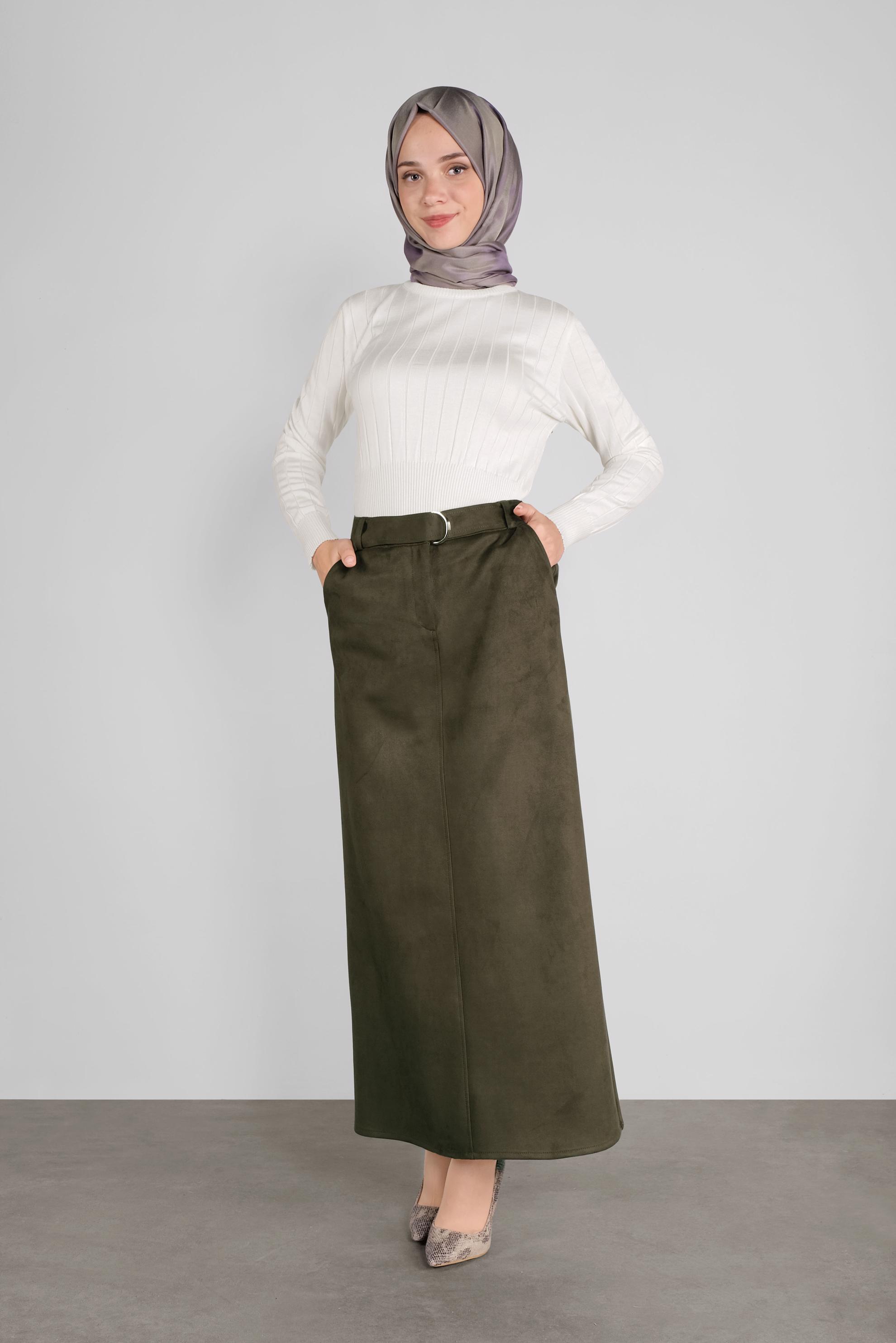 Tesettür giyim BEYAZ FIRFIRLI TRİKO KAZAK 41027 