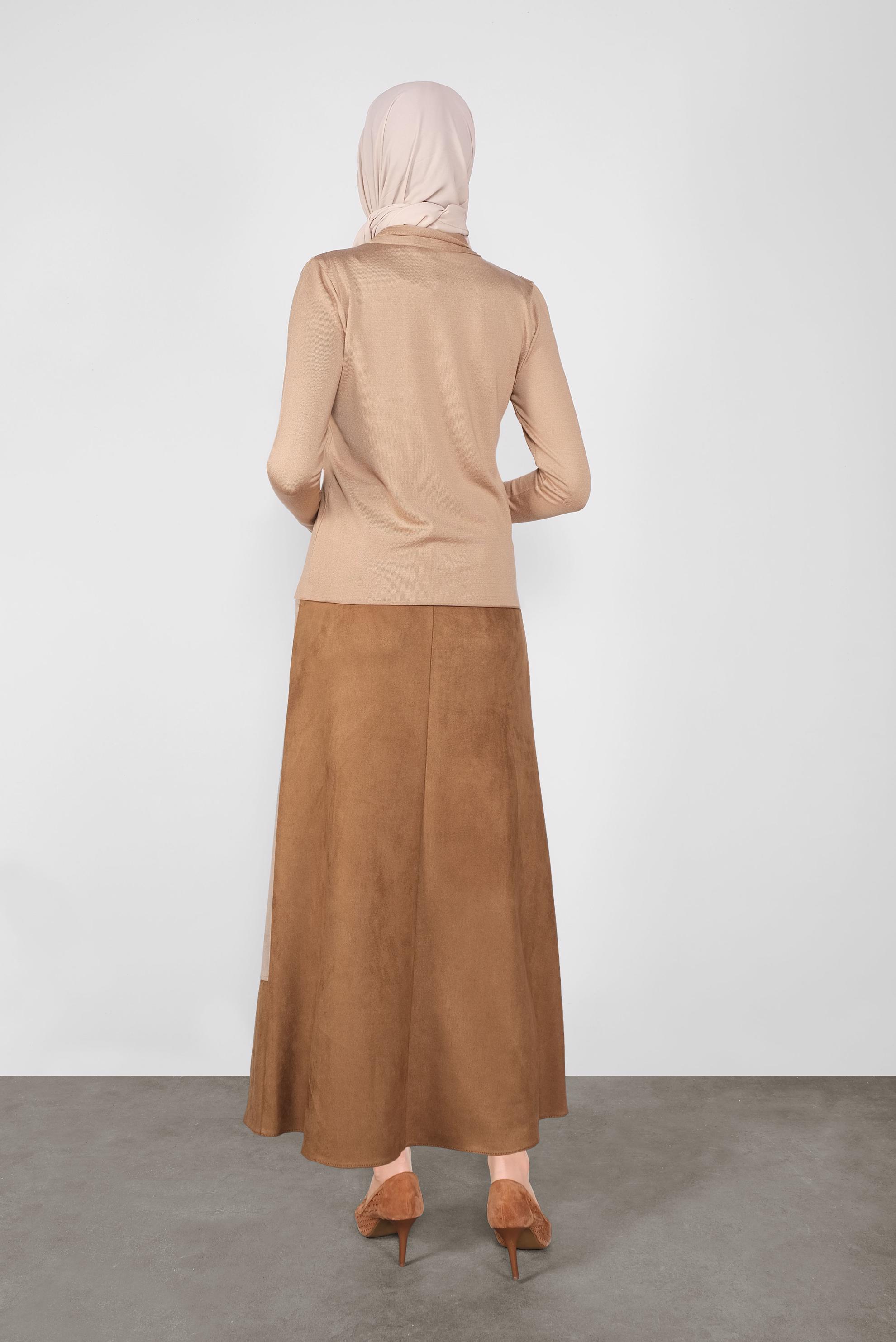 Hijab clothing BROWN BOW-TIE KNIT SWEATER 41028