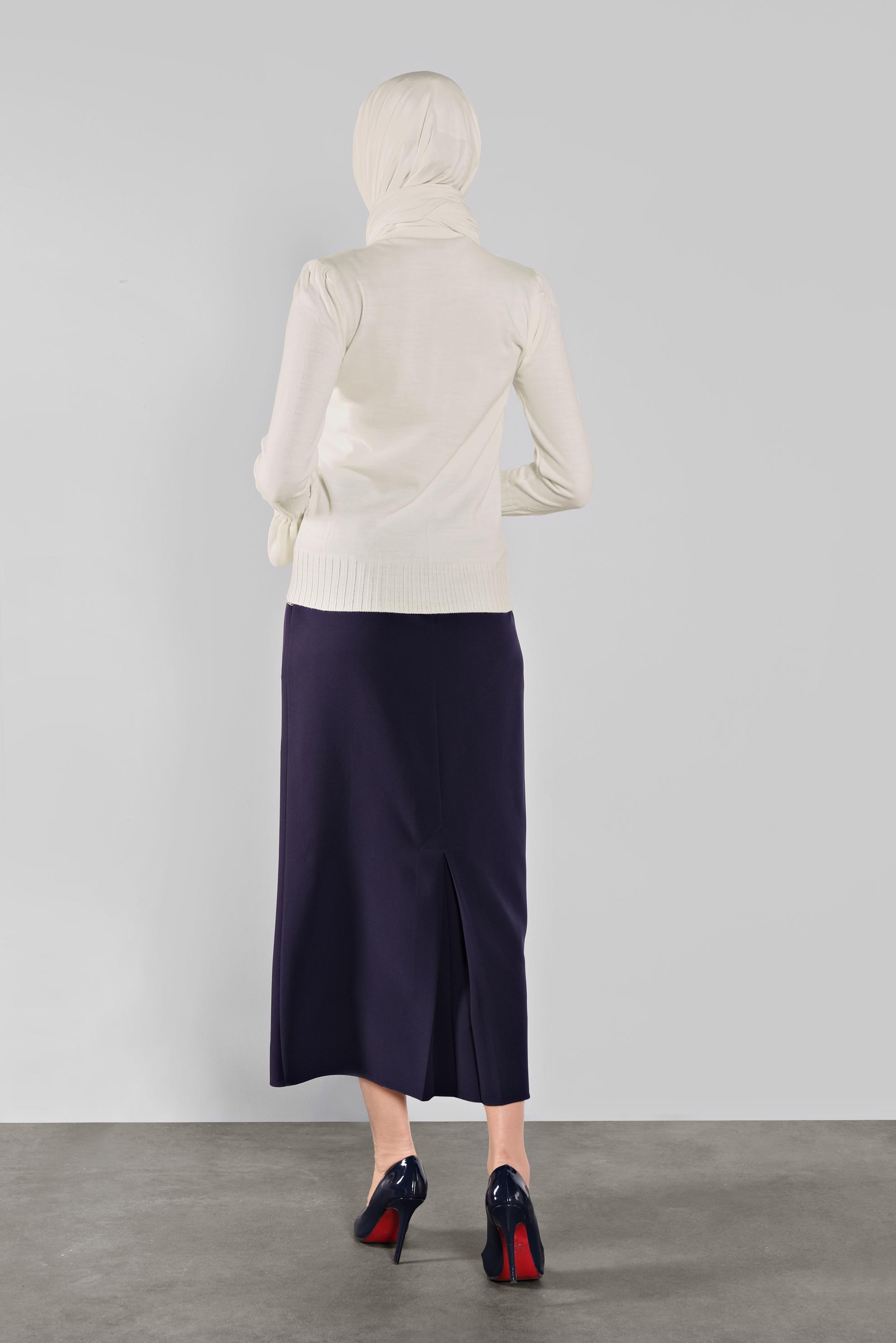 Tesettür giyim BEYAZ GENİŞ KOL TRİKO KAZAK 41088 